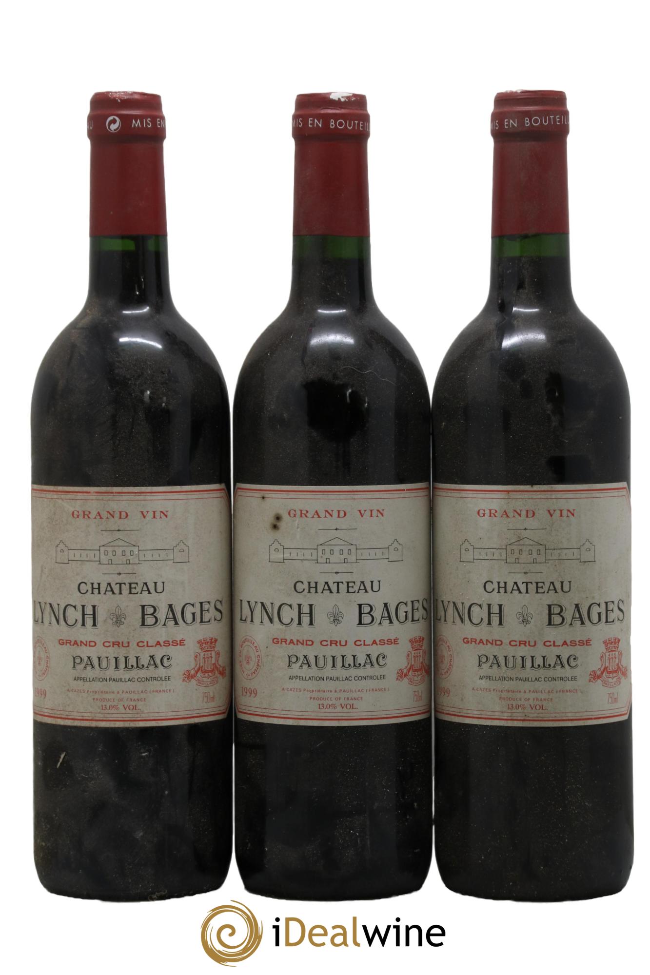 Château Lynch Bages 5ème Grand Cru Classé  1999 - Lot of 3 bottles - 0