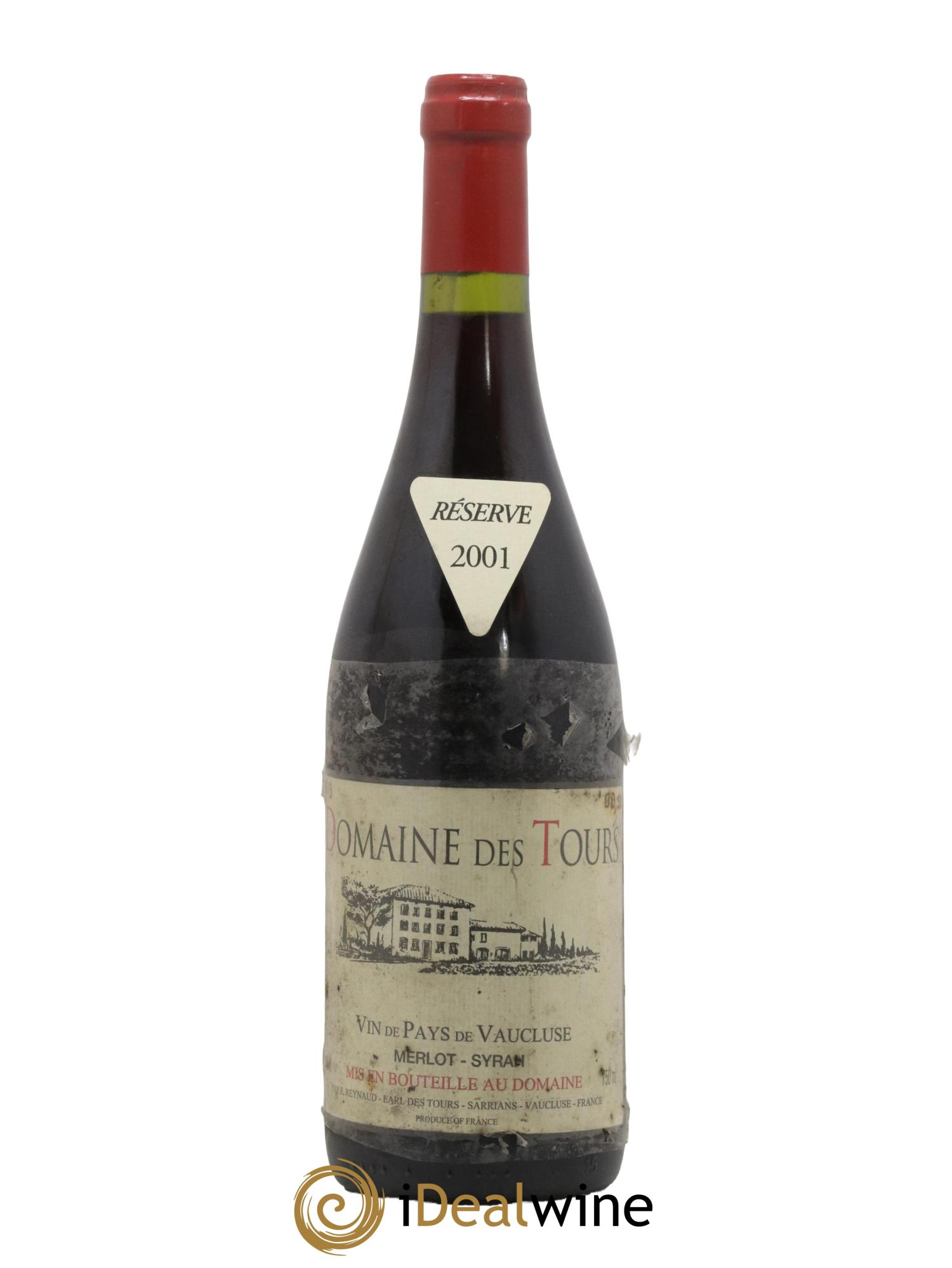 Vaucluse Domaine des Tours Merlot-Syrah Emmanuel Reynaud 2001 - Lot de 1 bouteille - 0