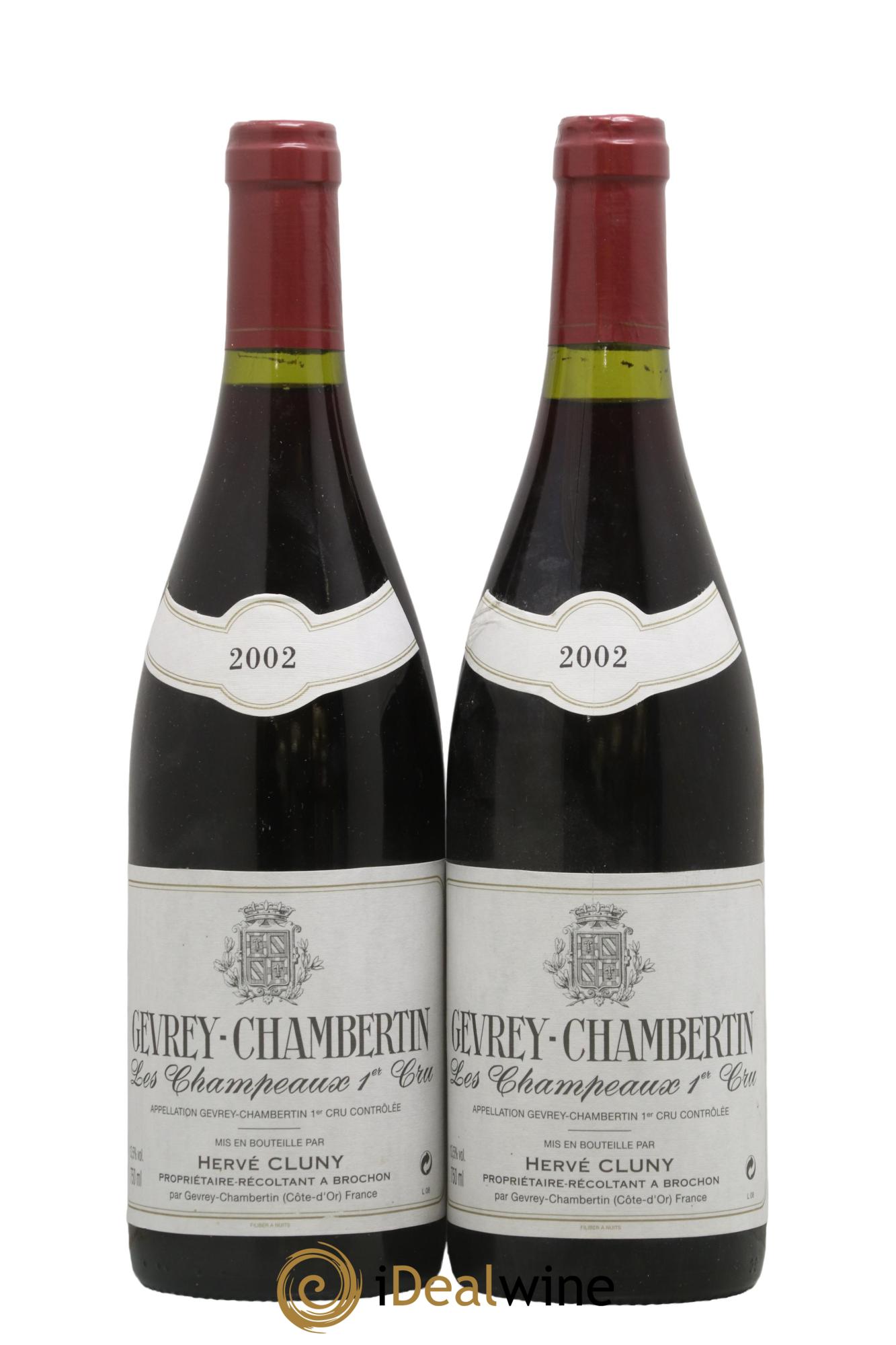 Gevrey-Chambertin 1er Cru Les Champeaux Herve Cluny 2002 - Lot de 2 bouteilles - 0