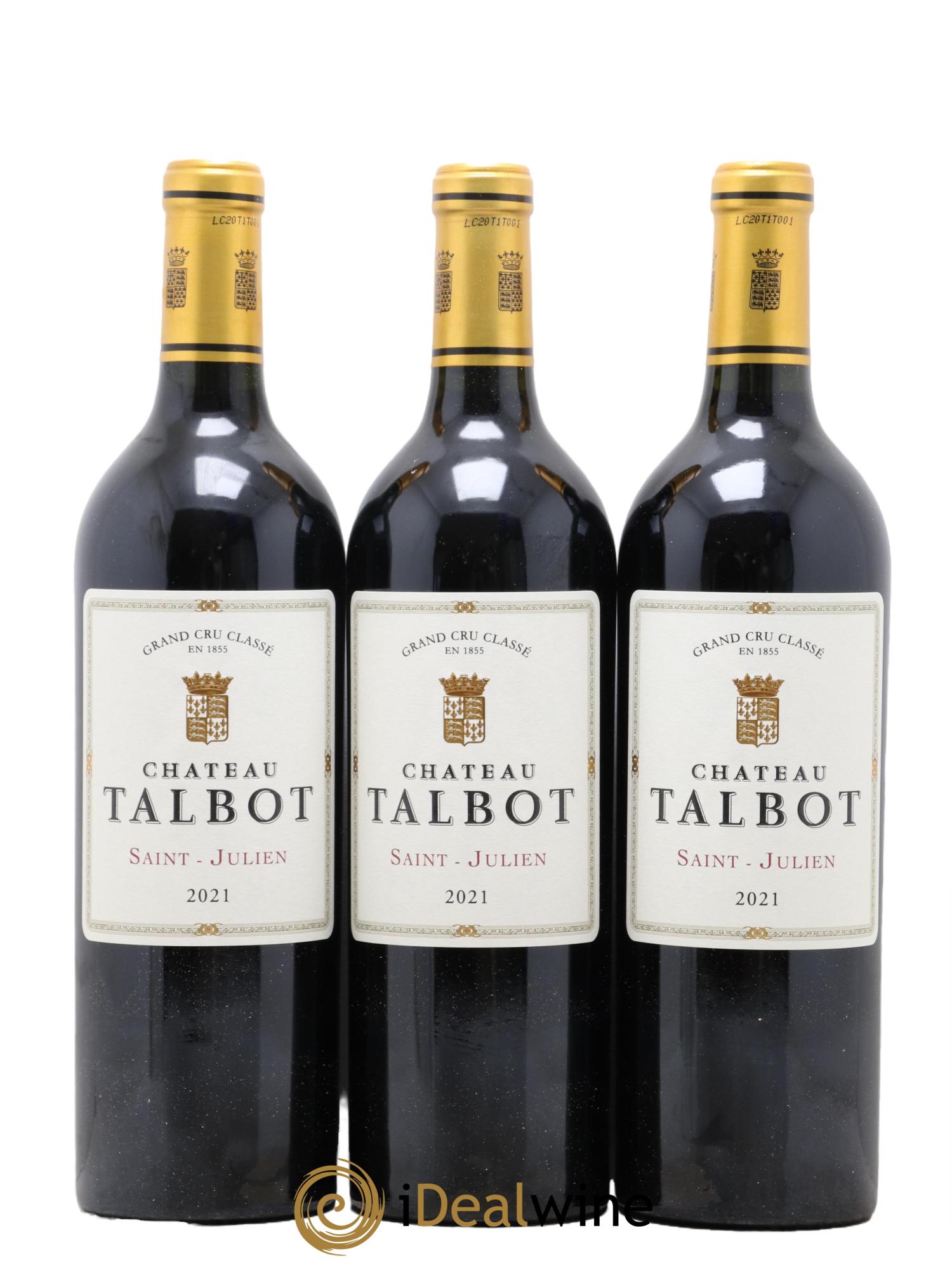 Château Talbot 4ème Grand Cru Classé 2021 - Lot de 3 bouteilles - 0