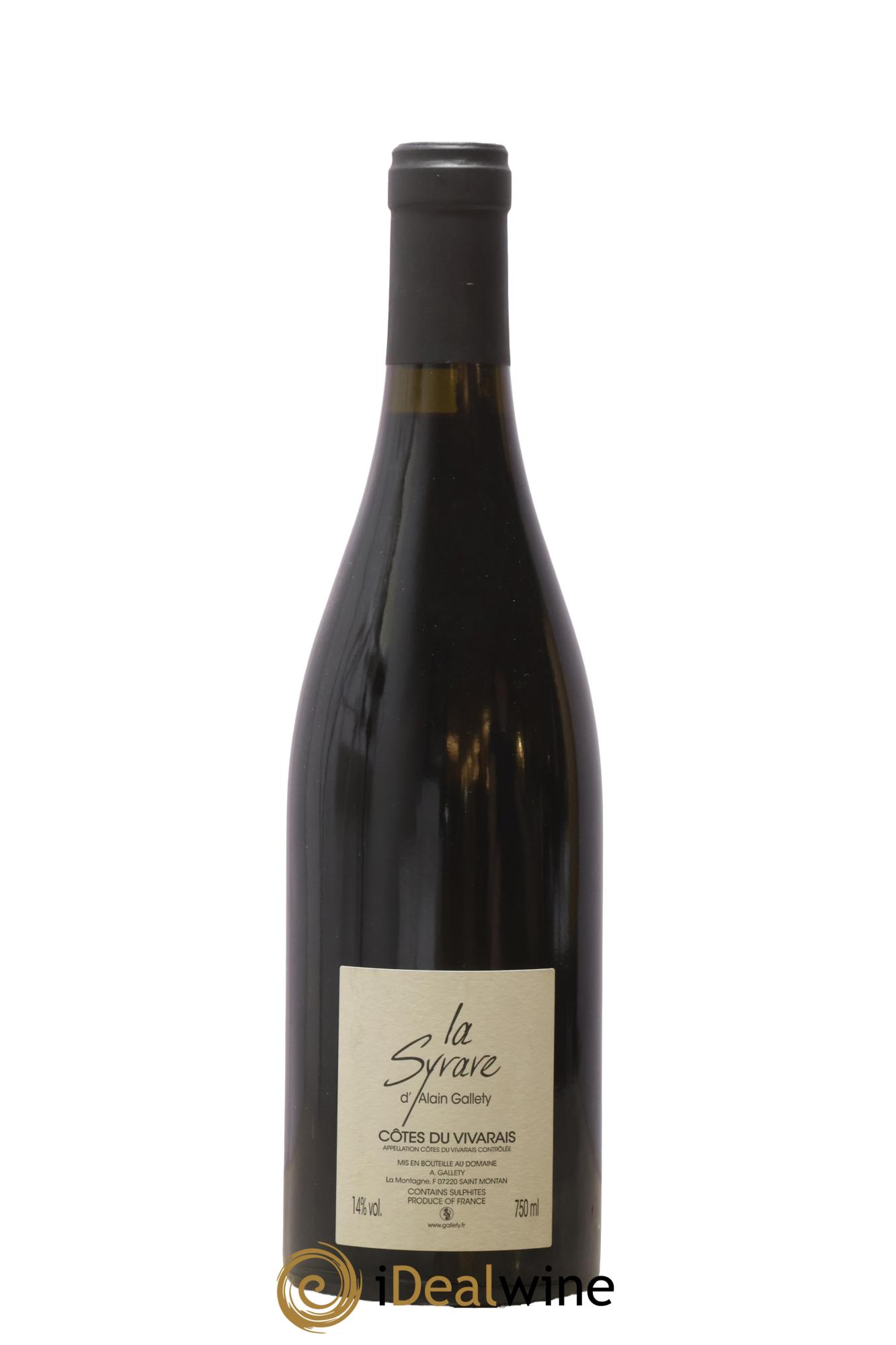 Côtes du Vivarais La Syrare Gallety (Domaine) 2011 - Lot of 1 bottle - 1