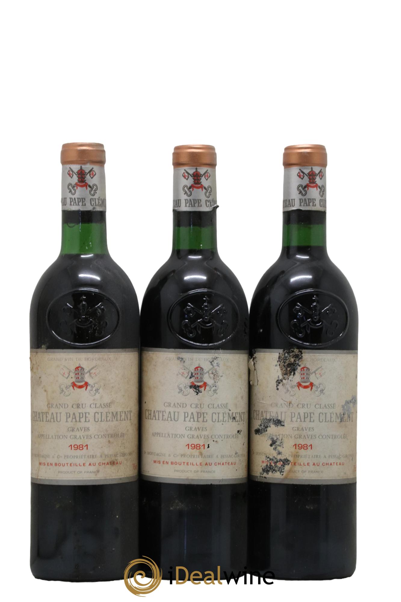 Château Pape Clément Cru Classé de Graves 1981 - Lot of 3 bottles - 0