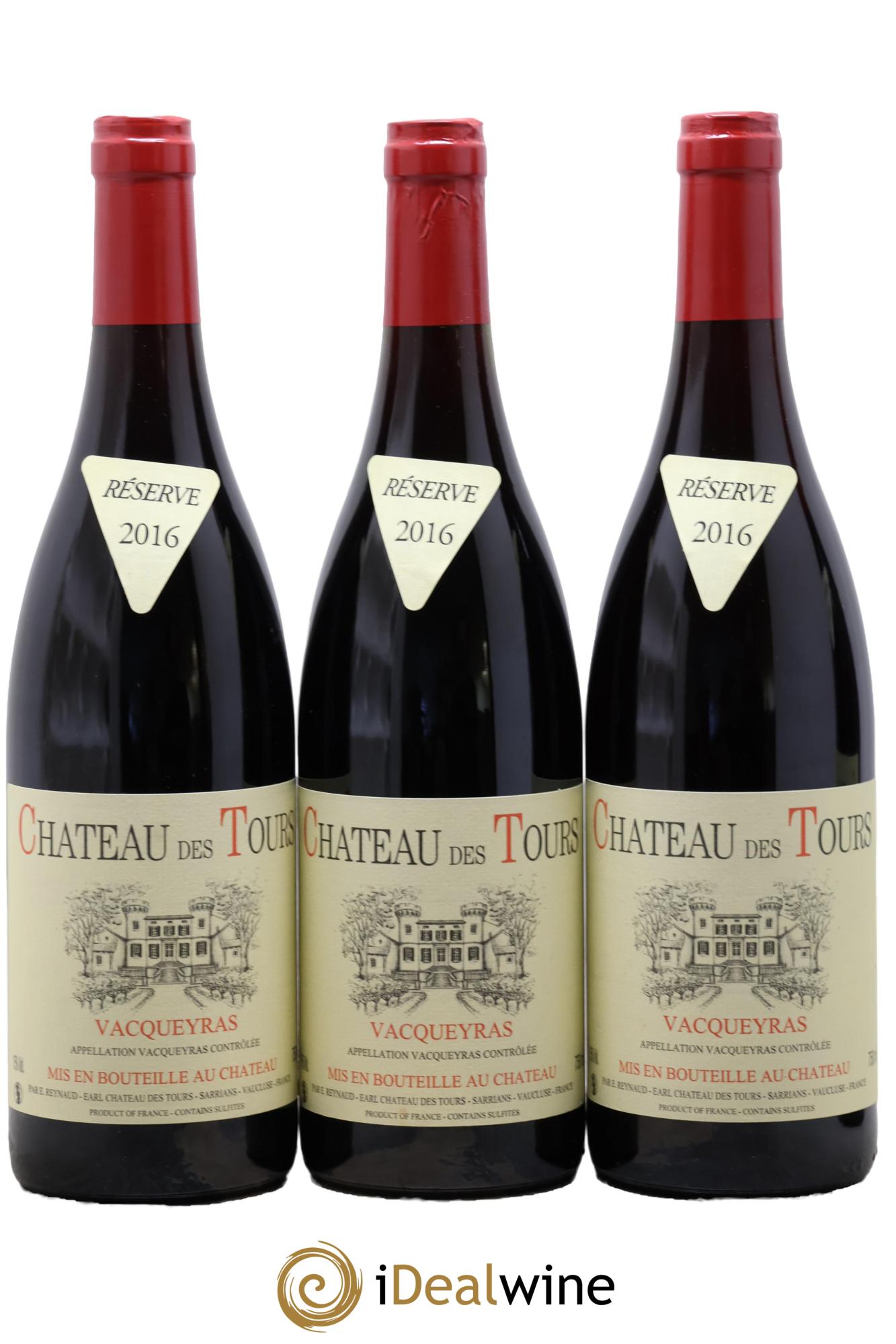 Vacqueyras Château des Tours Emmanuel Reynaud 2016 - Lotto di 3 bottiglie - 0