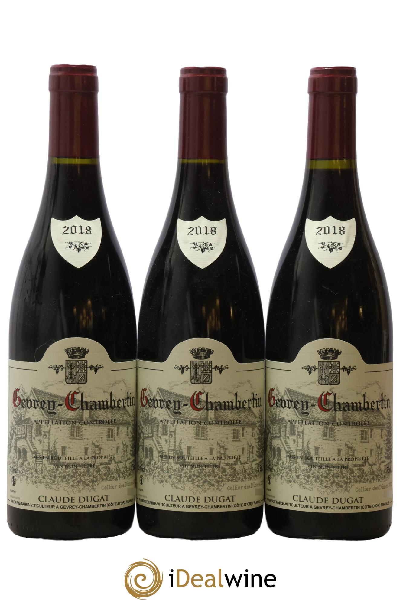 Gevrey-Chambertin Claude Dugat 2018 - Posten von 3 Flaschen - 0
