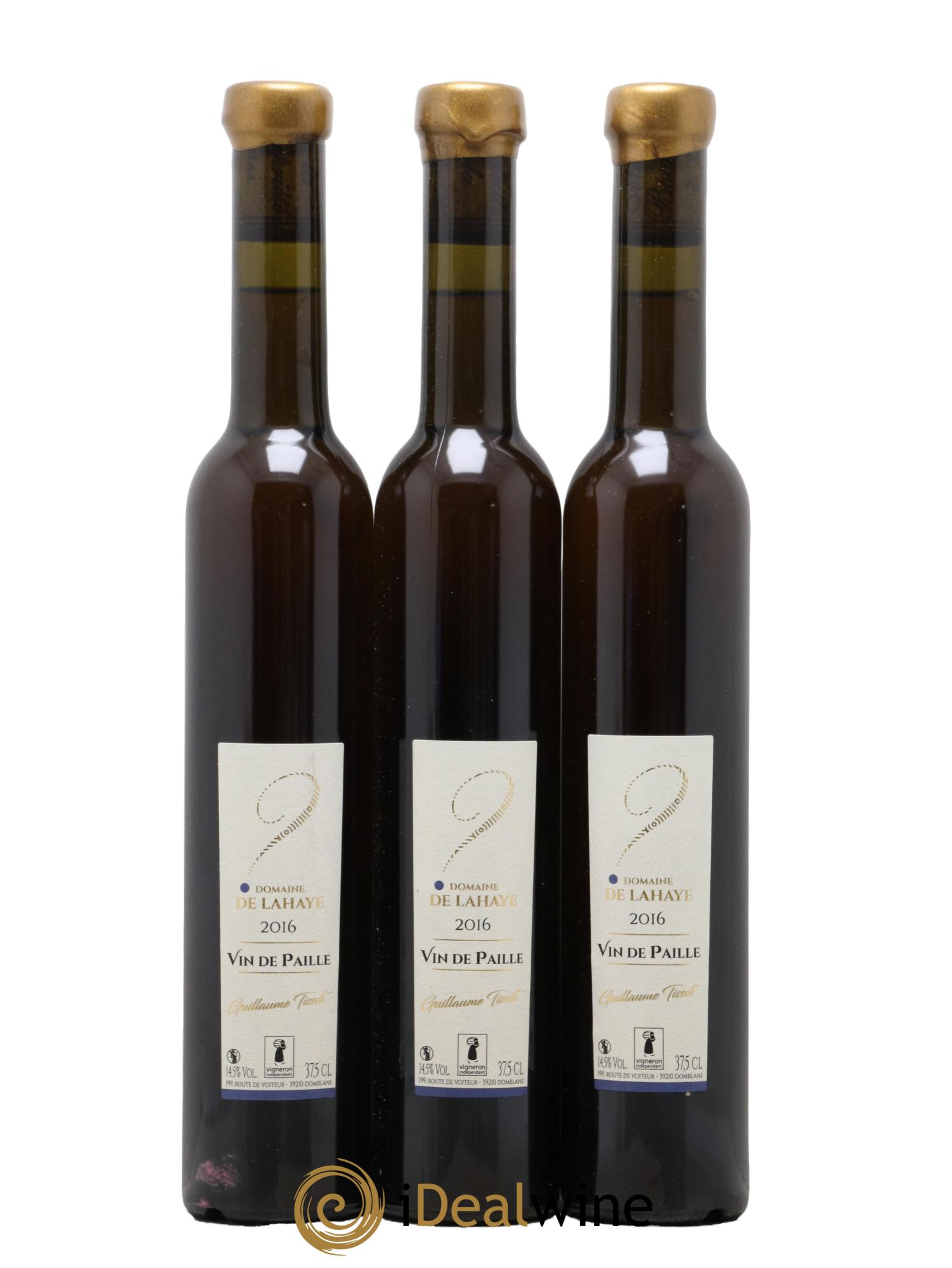 Côtes du Jura Vin de Paille Domaine De Lahaye Guillaume Tissot 2016 - Posten von 3 Demi-Flaschen - 0