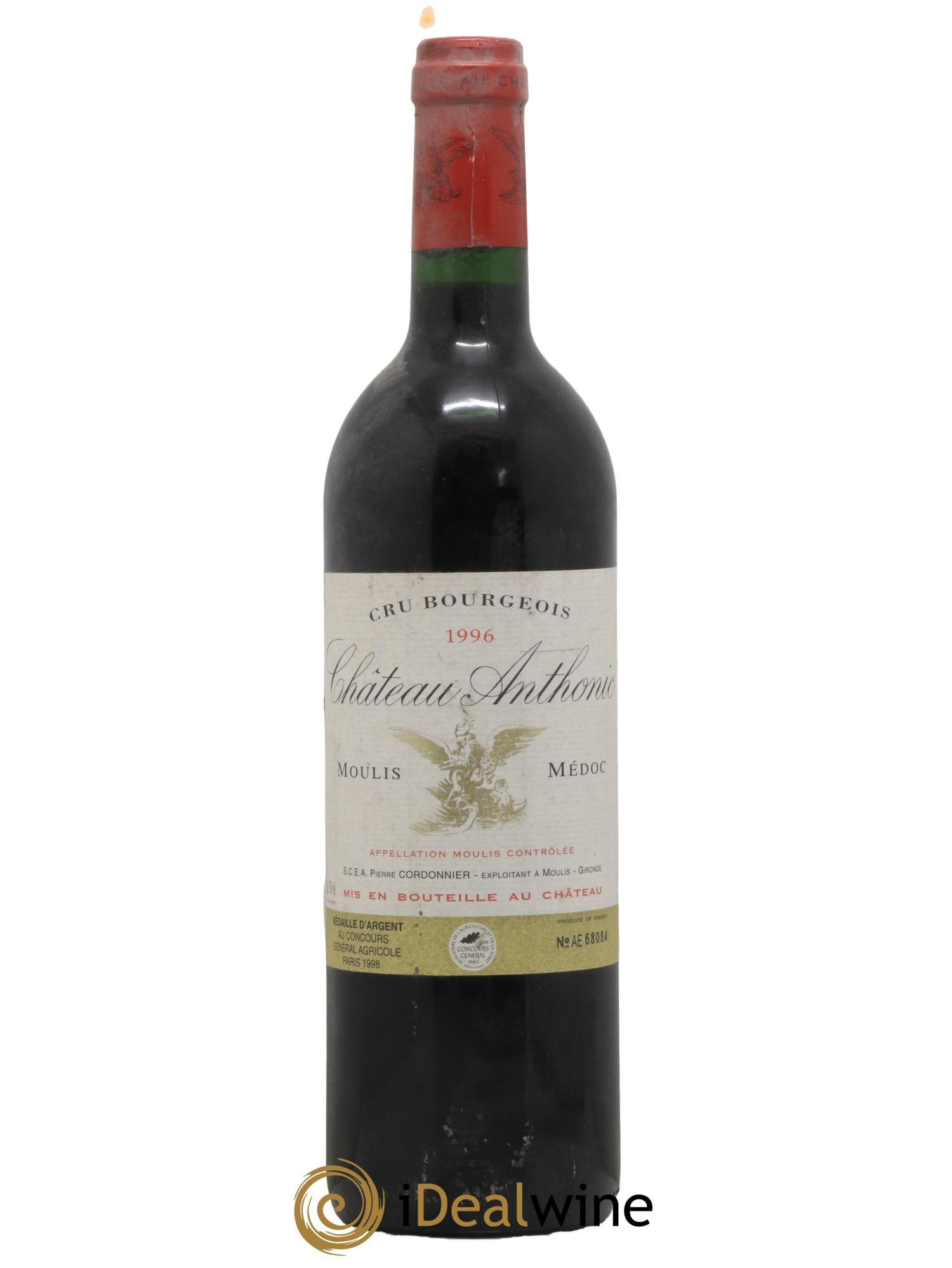 Château Anthonic Cru Bourgeois 1996 - Lot de 1 bouteille - 0