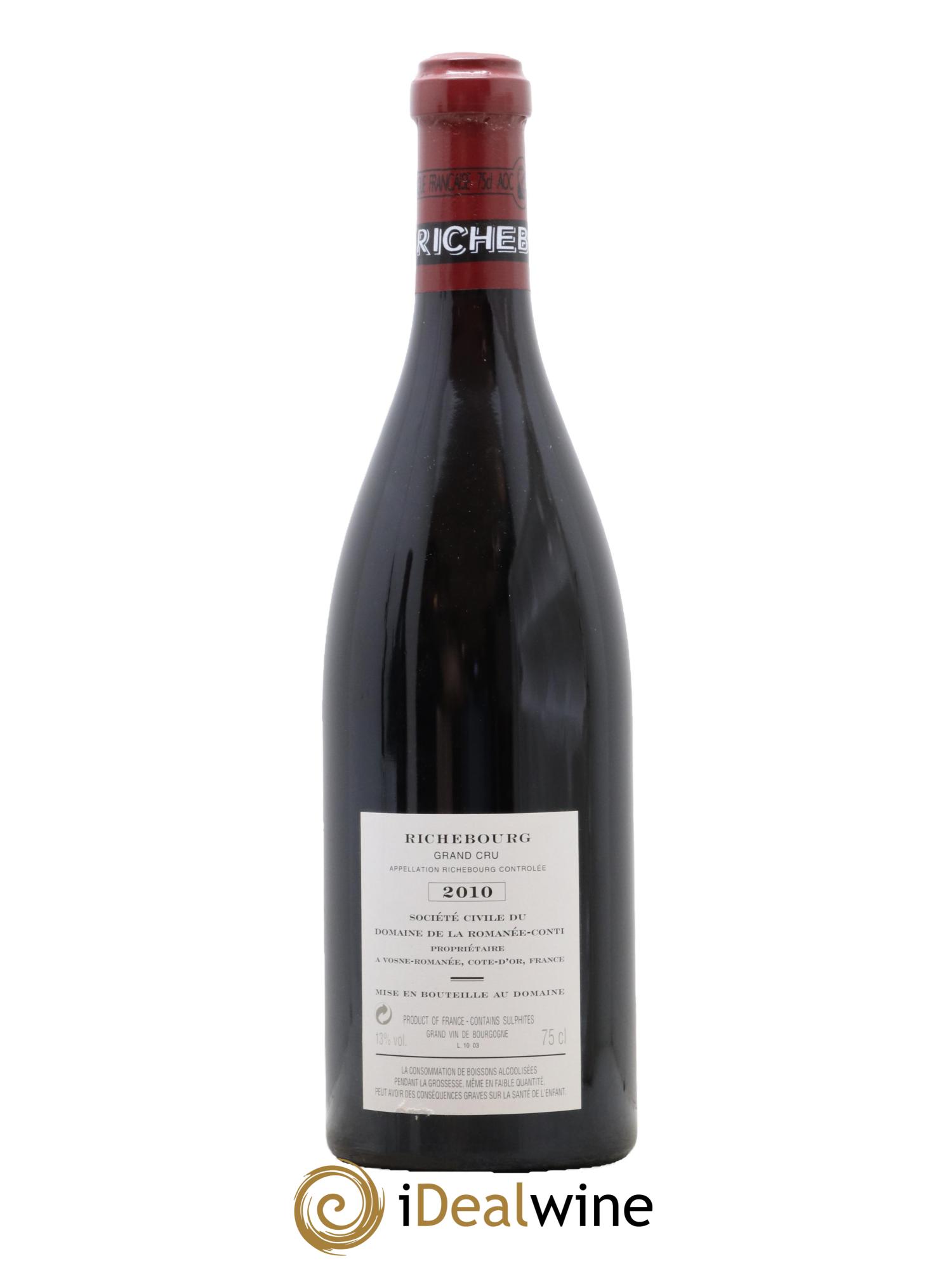 Richebourg Grand Cru Domaine de la Romanée-Conti  2010 - Lotto di 1 bottiglia - 1