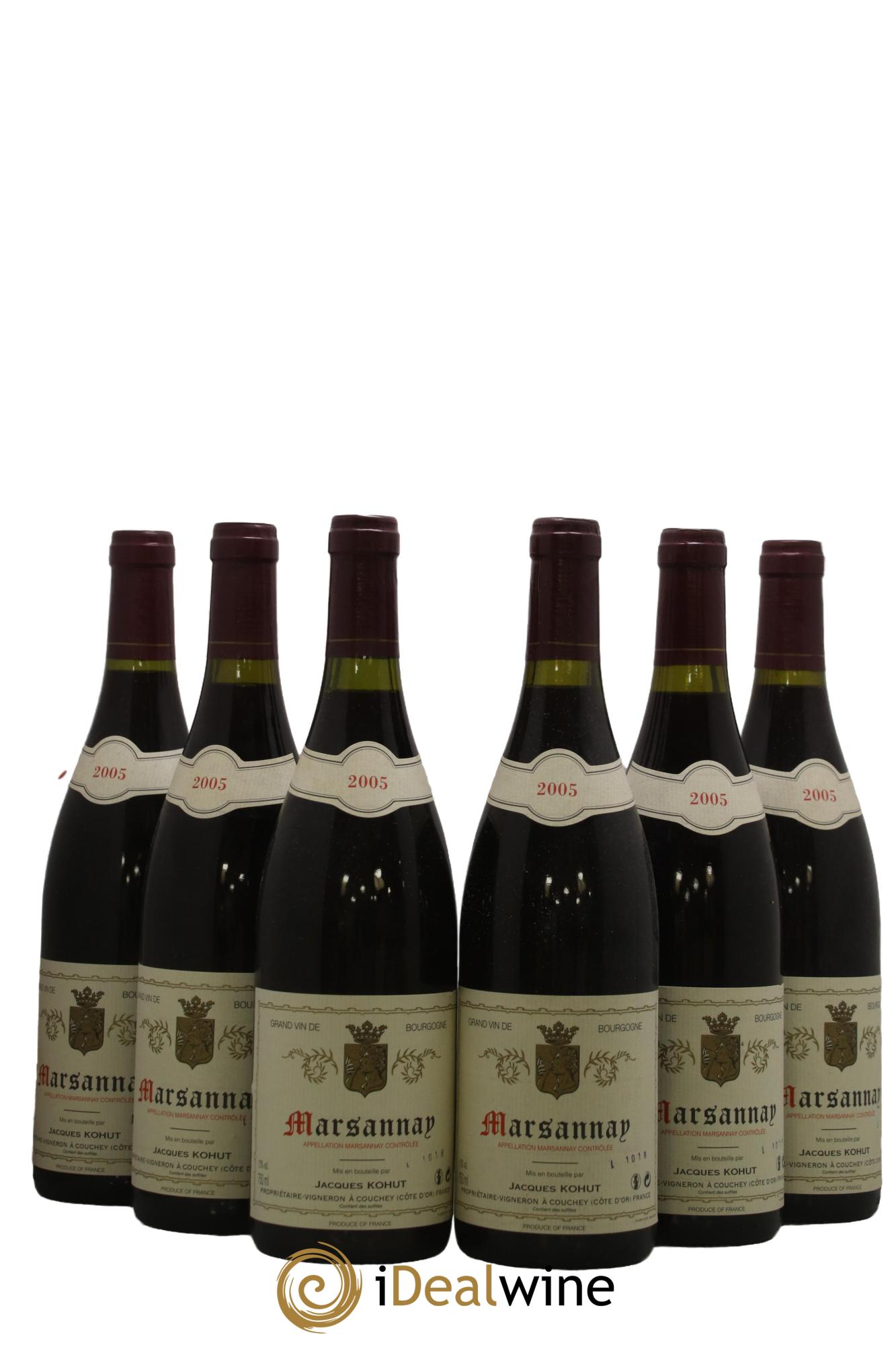 Marsannay Jacques Kohut 2005 - Lot de 6 bouteilles - 0