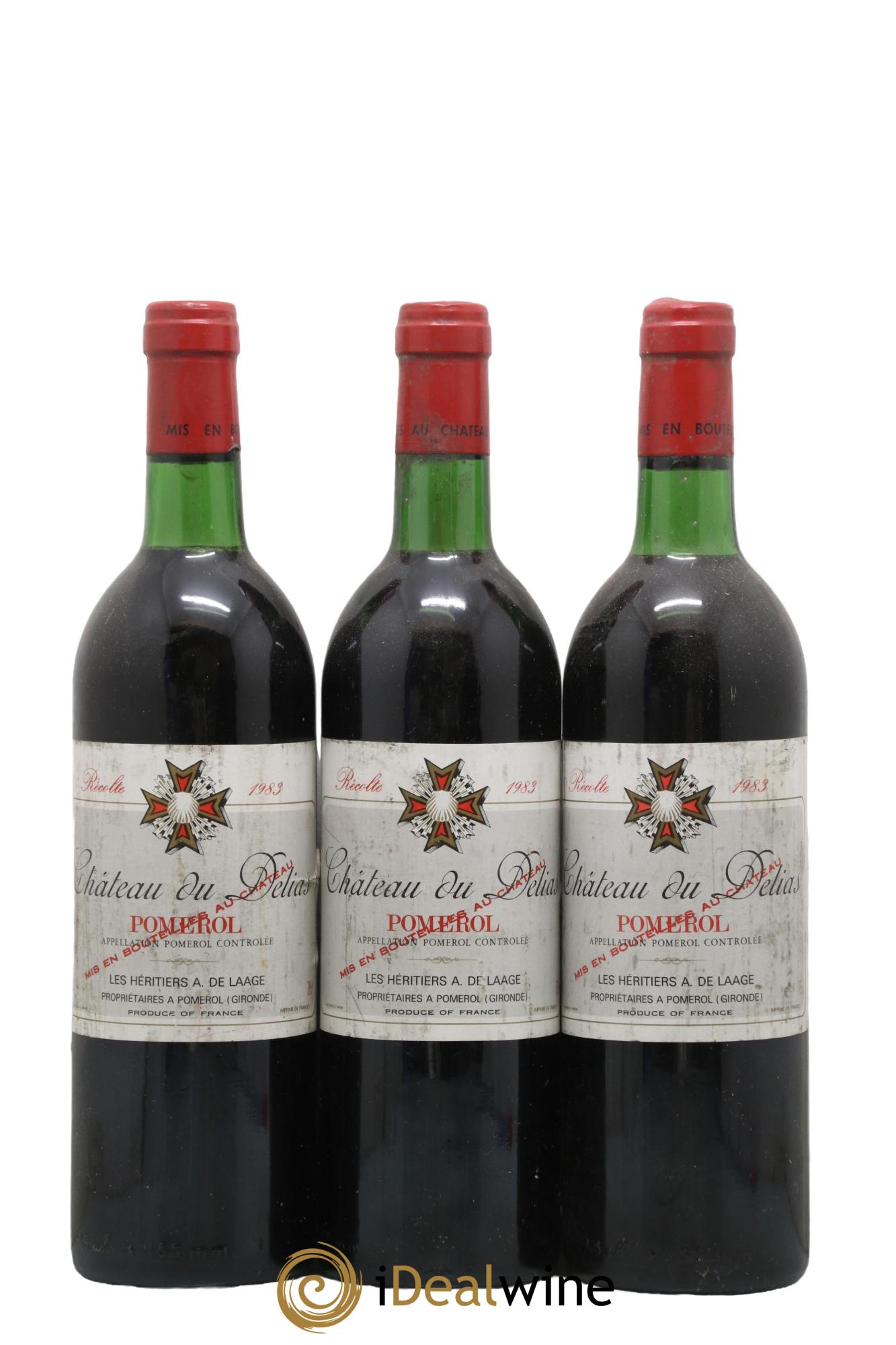 Pomerol Château du Delias 1983 - Lot de 3 bouteilles - 0