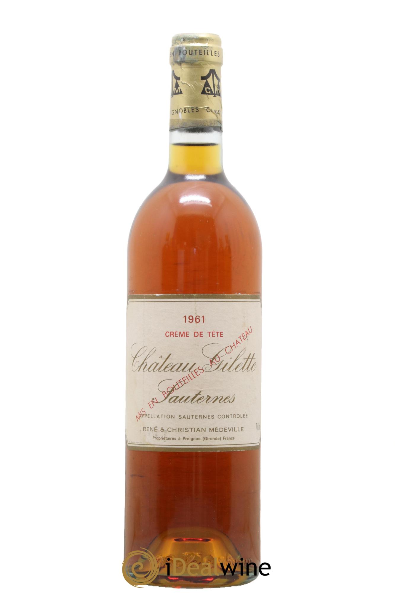 Château Gilette - Crème de Tête Grande Réserve 1961 - Lotto di 1 bottiglia - 0