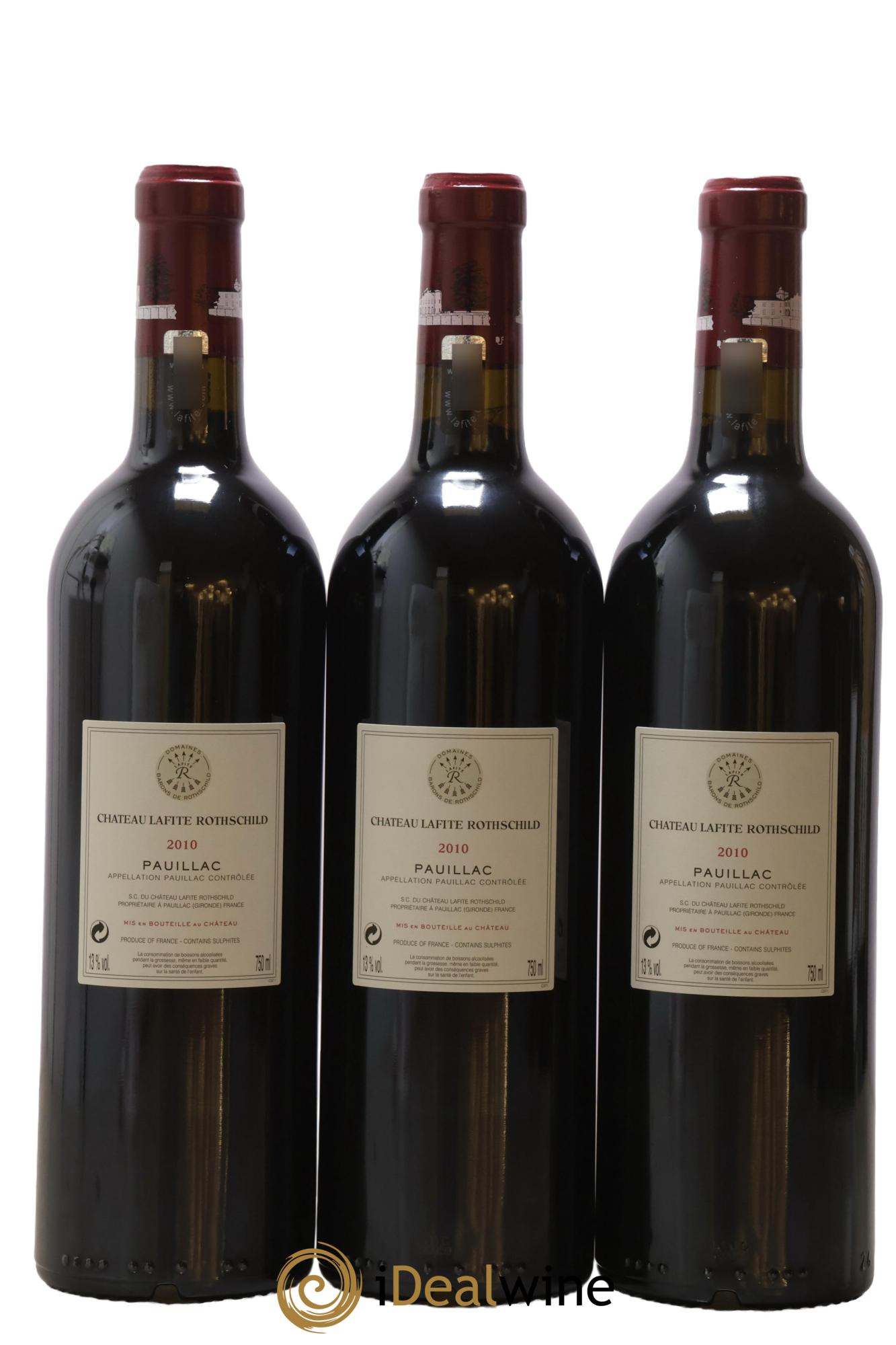 Château Lafite Rothschild 1er Grand Cru Classé 2010 - Lotto di 3 bottiglie - 1