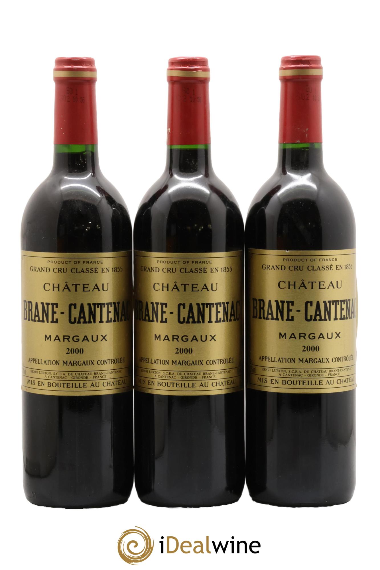 Château Brane Cantenac 2ème Grand Cru Classé 2000 - Posten von 3 Flaschen - 0