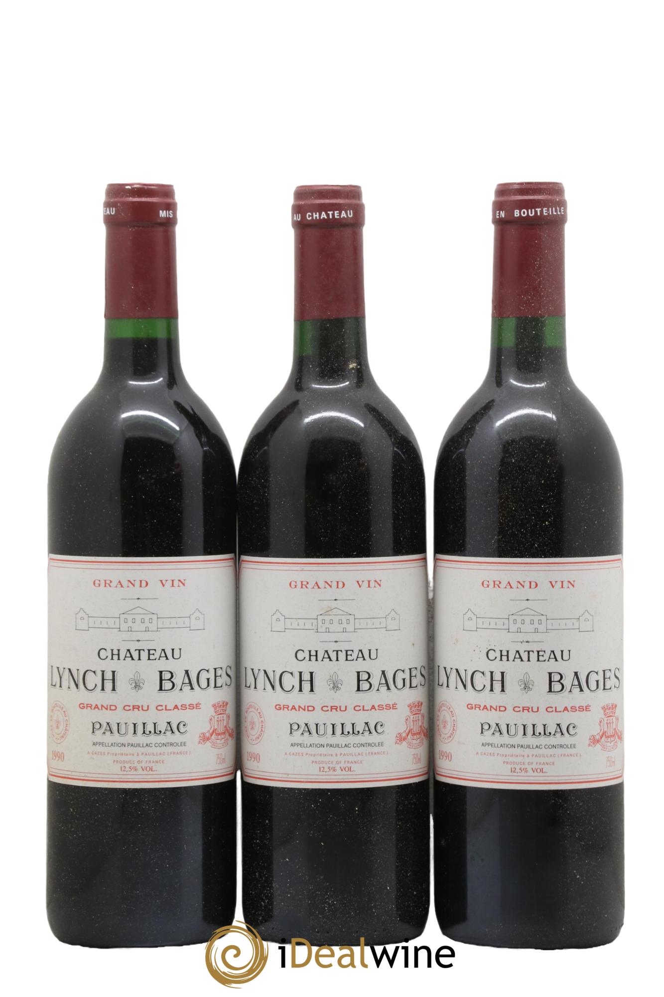 Château Lynch Bages 5ème Grand Cru Classé 1990 - Lot de 3 bouteilles - 0