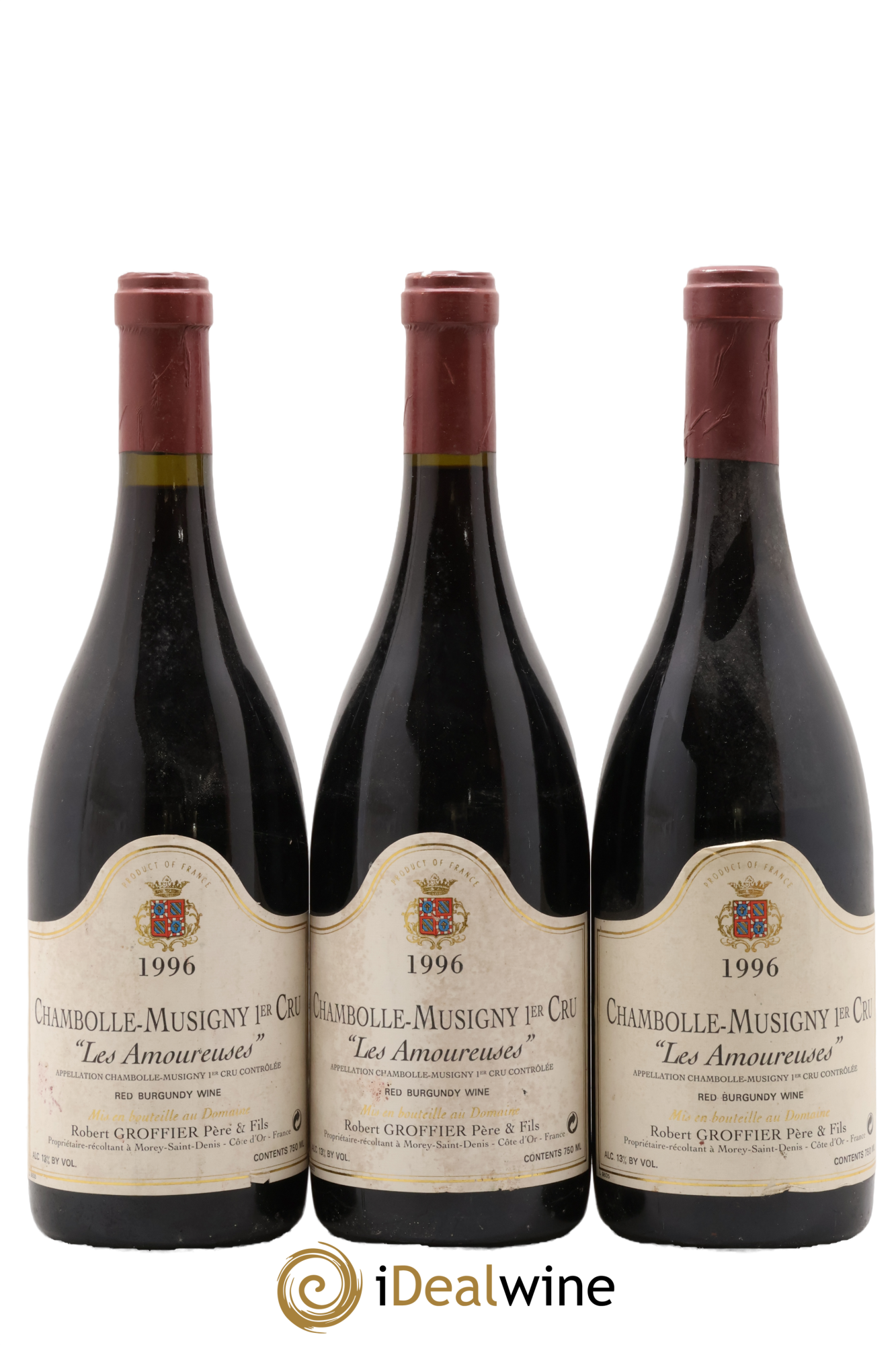 Chambolle-Musigny 1er Cru Les Amoureuses Robert Groffier Père & Fils (Domaine) 1996 - Lotto di 3 bottiglie - 0