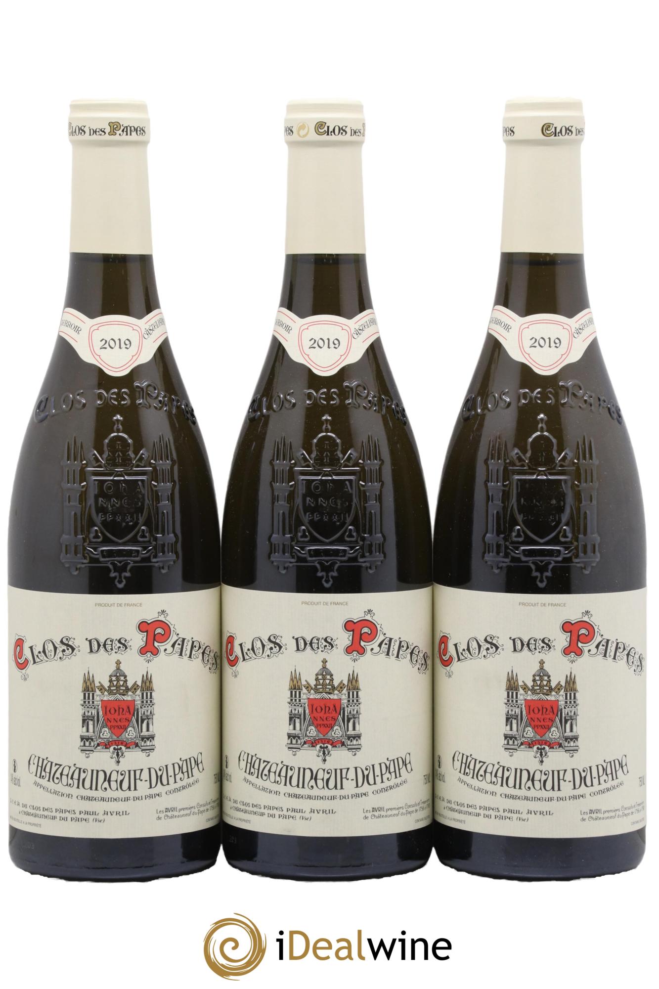 Châteauneuf-du-Pape Clos des Papes - Paul Avril  2019 - Lot de 3 bouteilles - 0