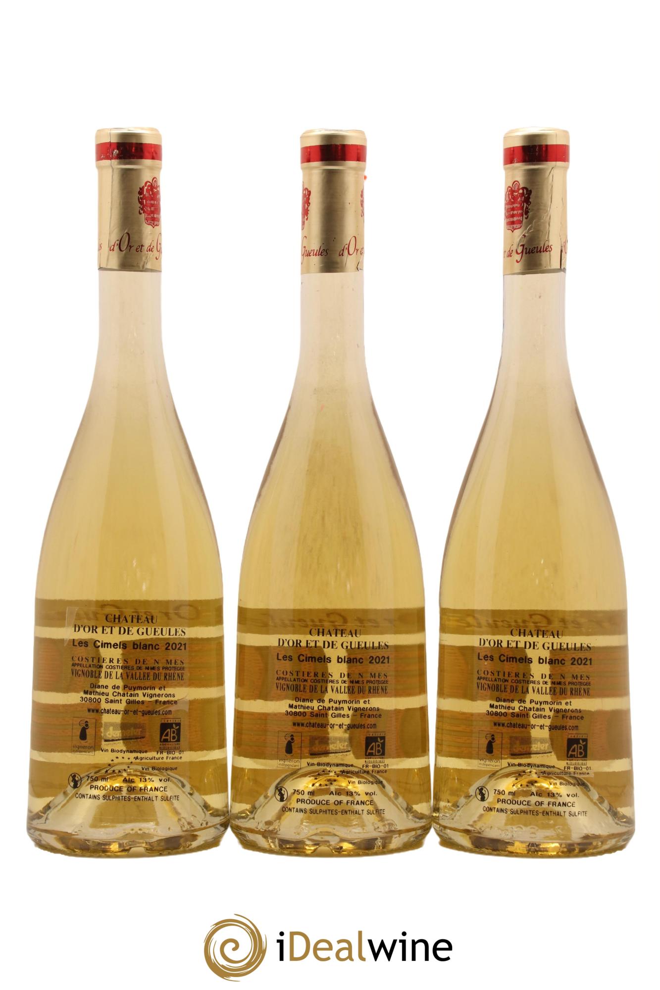 Costières de Nîmes Les Cimels Chateau d Or et de Gueules 2021 - Lot de 3 bouteilles - 1