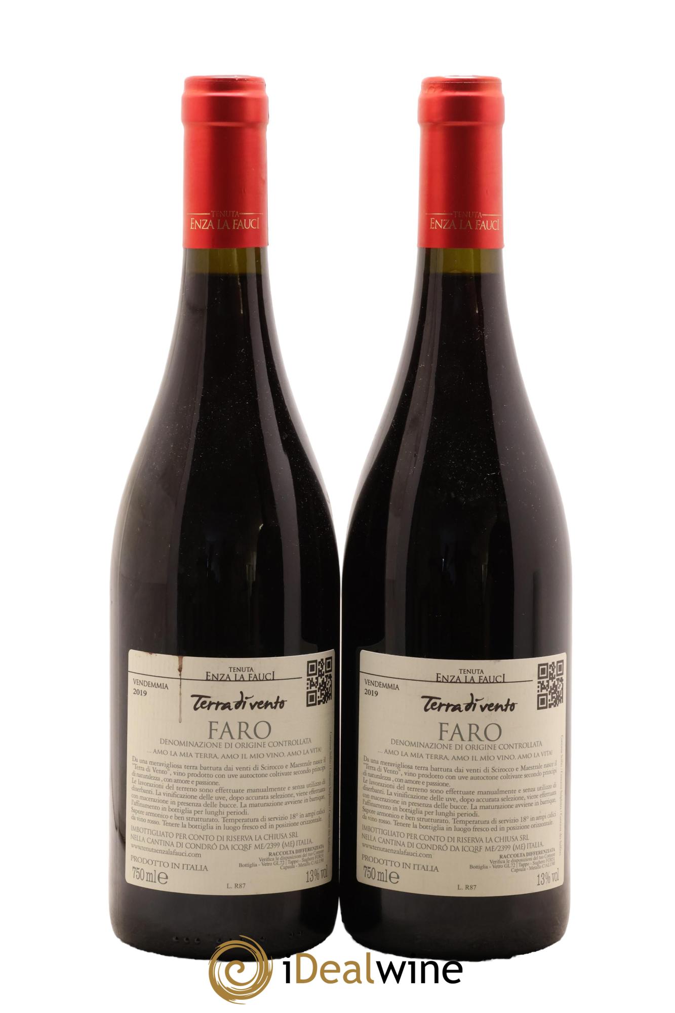 Italie Faro DOC Terra di Vento Tenuta Enza la Fauci 2019 - Lot de 2 bouteilles - 1