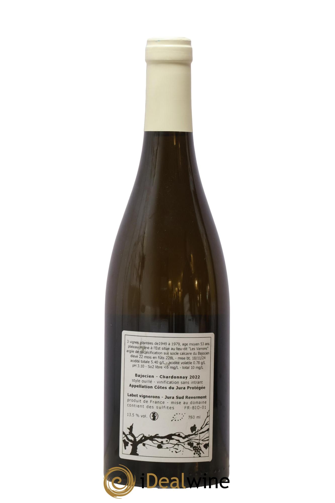 Côtes du Jura Chardonnay Bajocien Romain - Julien - Charline Labet 2022 - Posten von 1 Flasche - 1