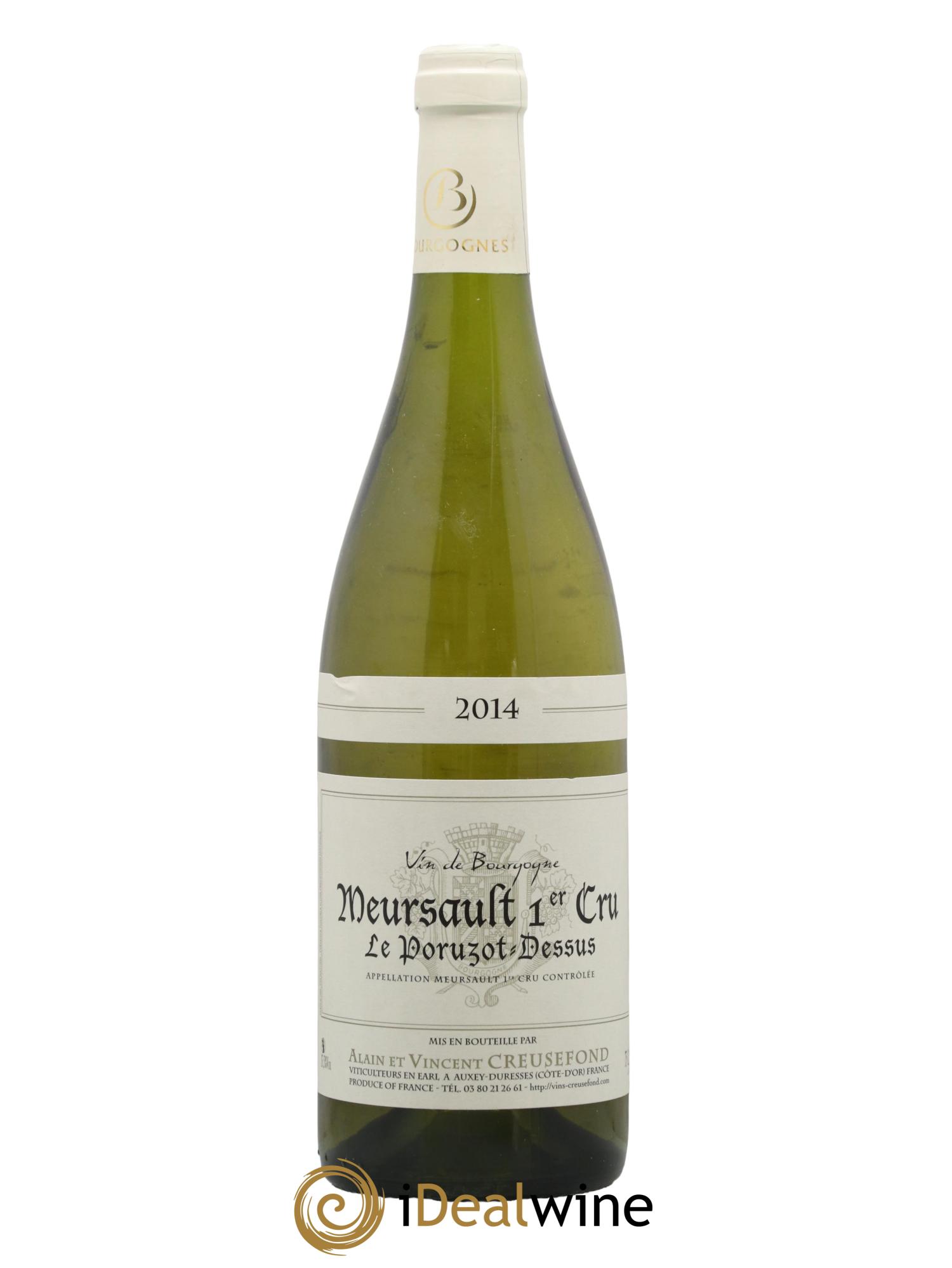 Meursault 1er Cru Poruzots Dessus Domaine Creusefond 2014 - Lot de 1 bouteille - 0