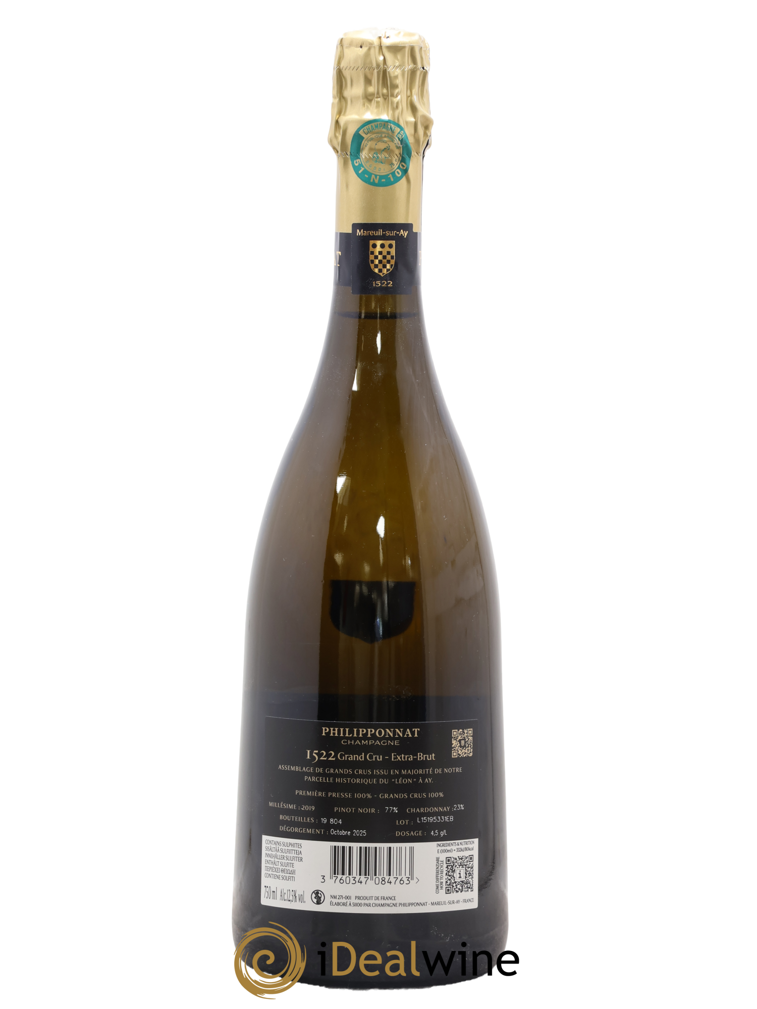 Cuvée 1522 Grand Cru Extra-Brut Philipponnat 2019 - Lot de 1 bouteille - 2
