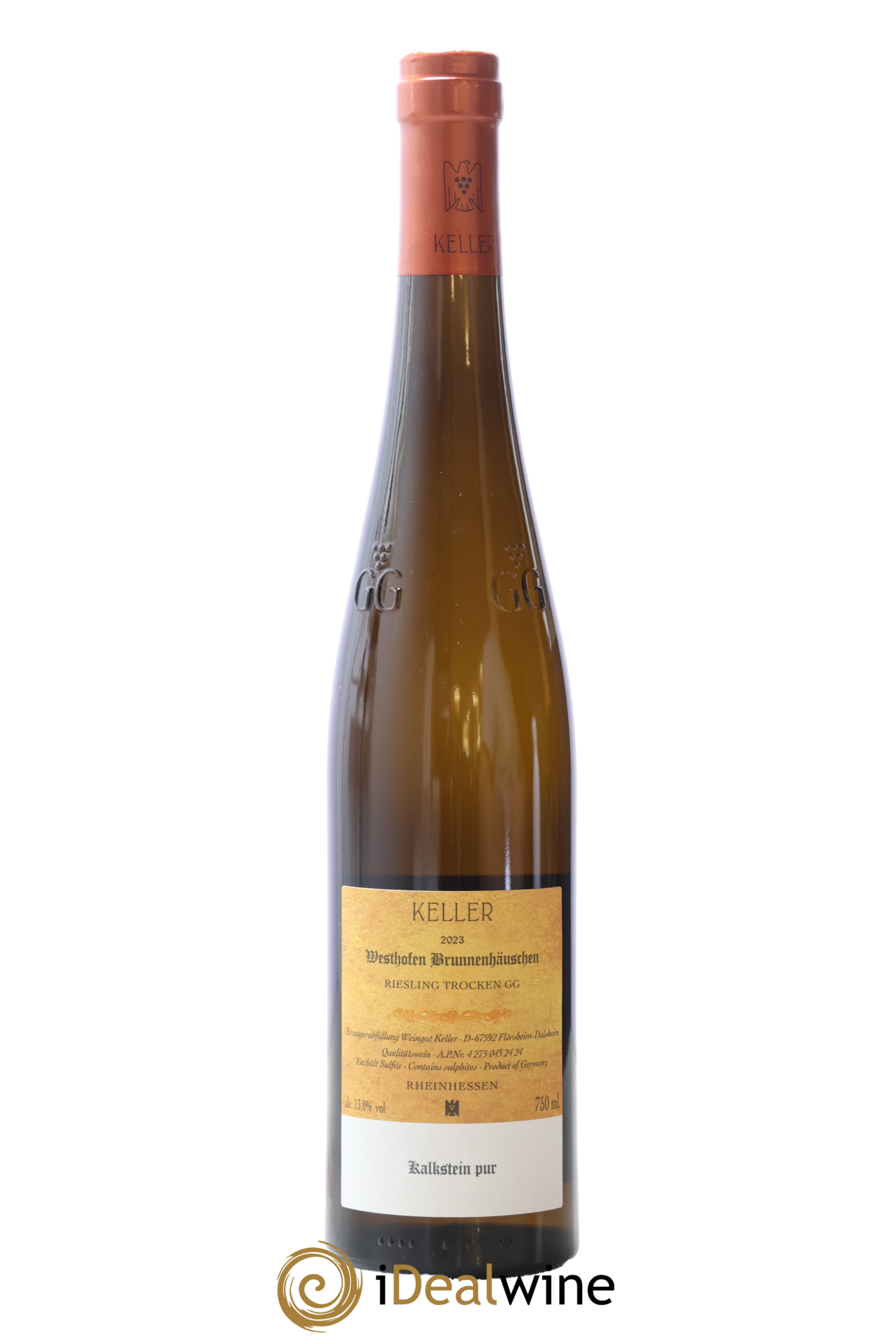 Riesling Trocken GG Abts Erde Westhofen Brunnenhäuschen Keller 2023 - Lot de 1 bouteille - 1