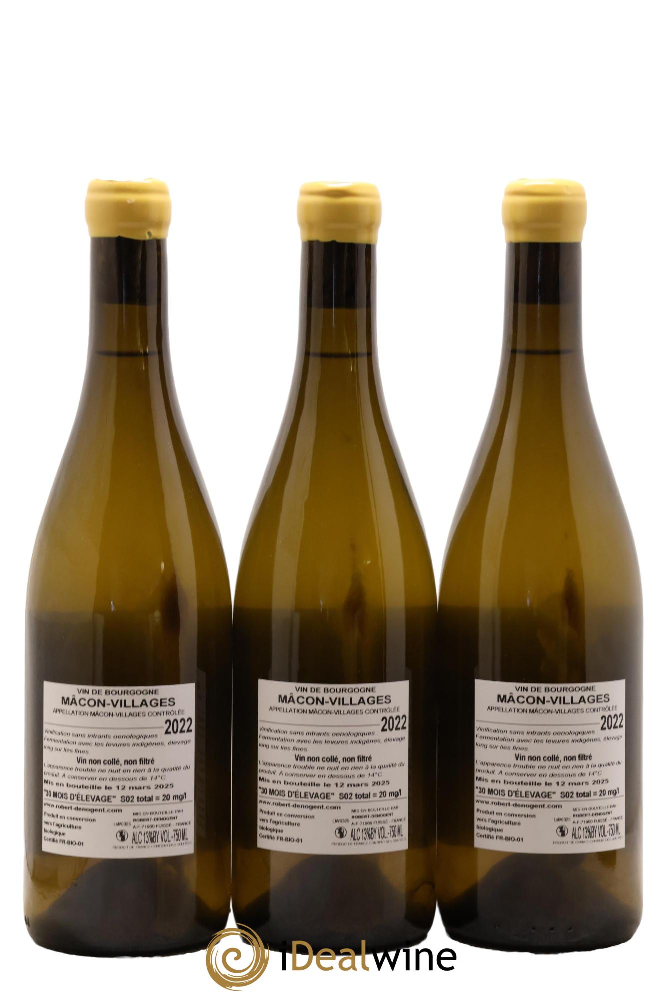 Mâcon-Villages Les Sardines Robert Denogent (Domaine) 2022 - Posten von 3 Flaschen - 1