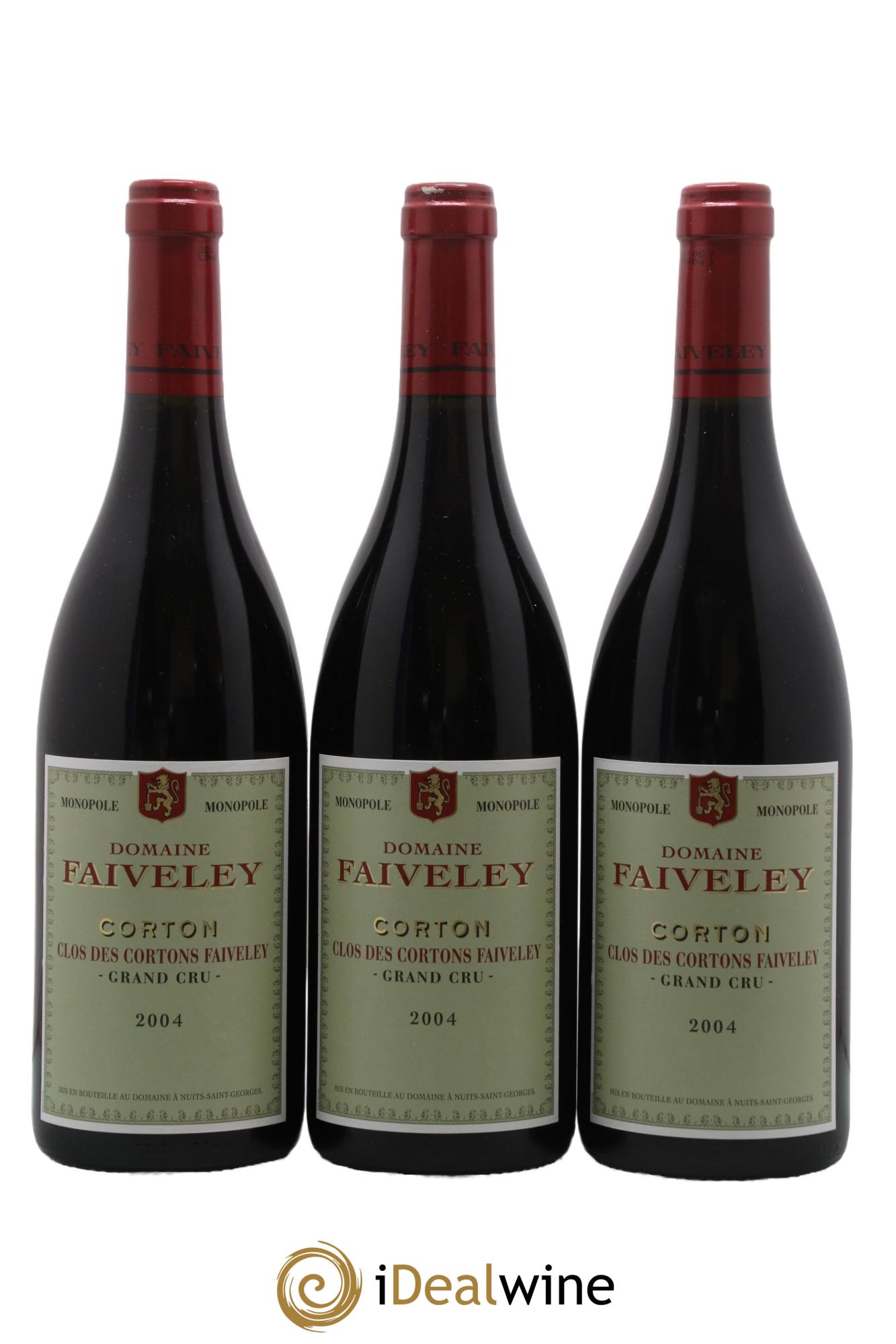 Corton Grand Cru Clos des Cortons Faiveley 2004 - Lot de 3 bouteilles - 0