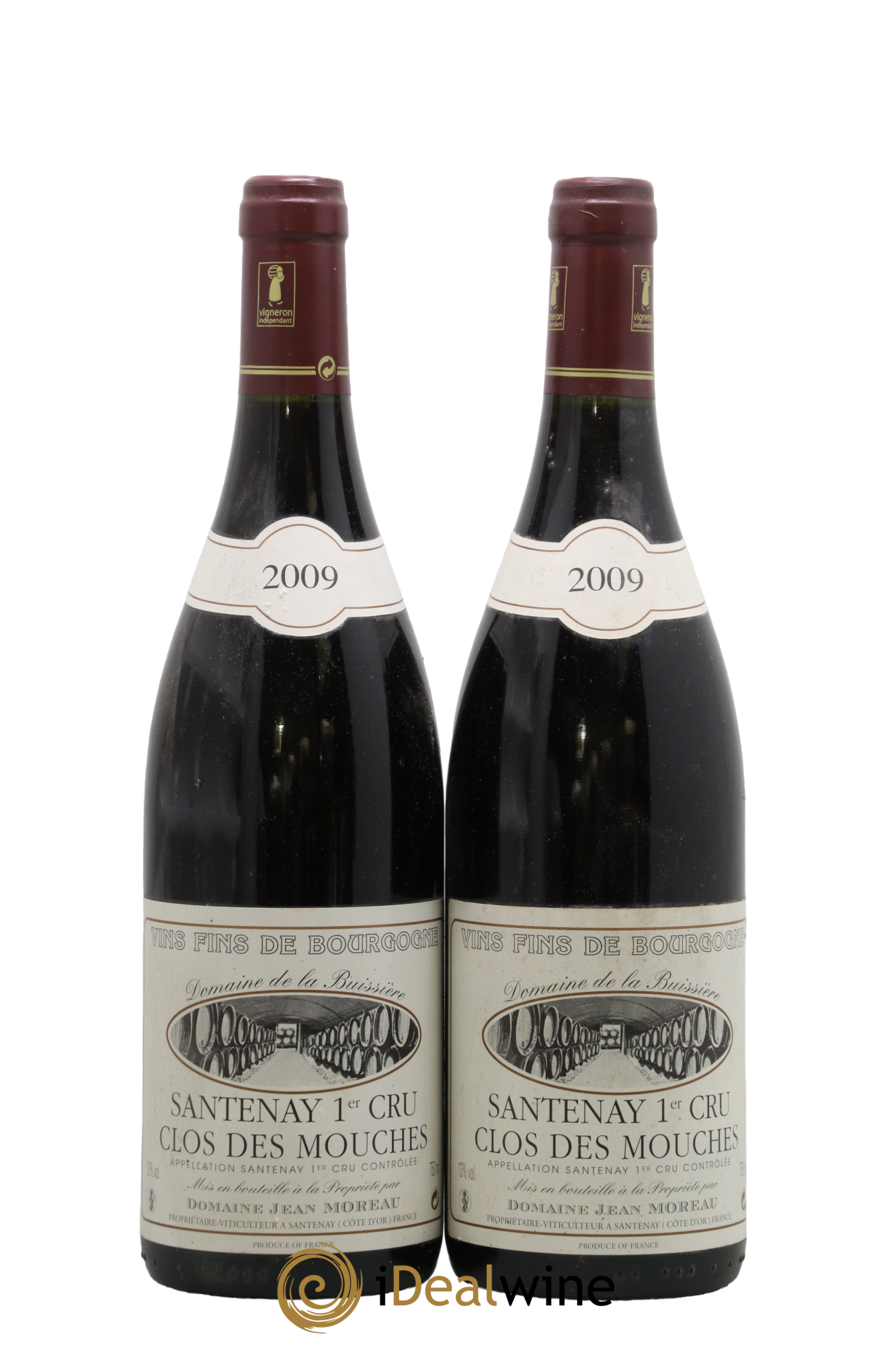 Santenay 1er Cru Clos des Mouches Domaine de la Buissière Jean Moreau 2009 - Lot de 2 bouteilles - 0