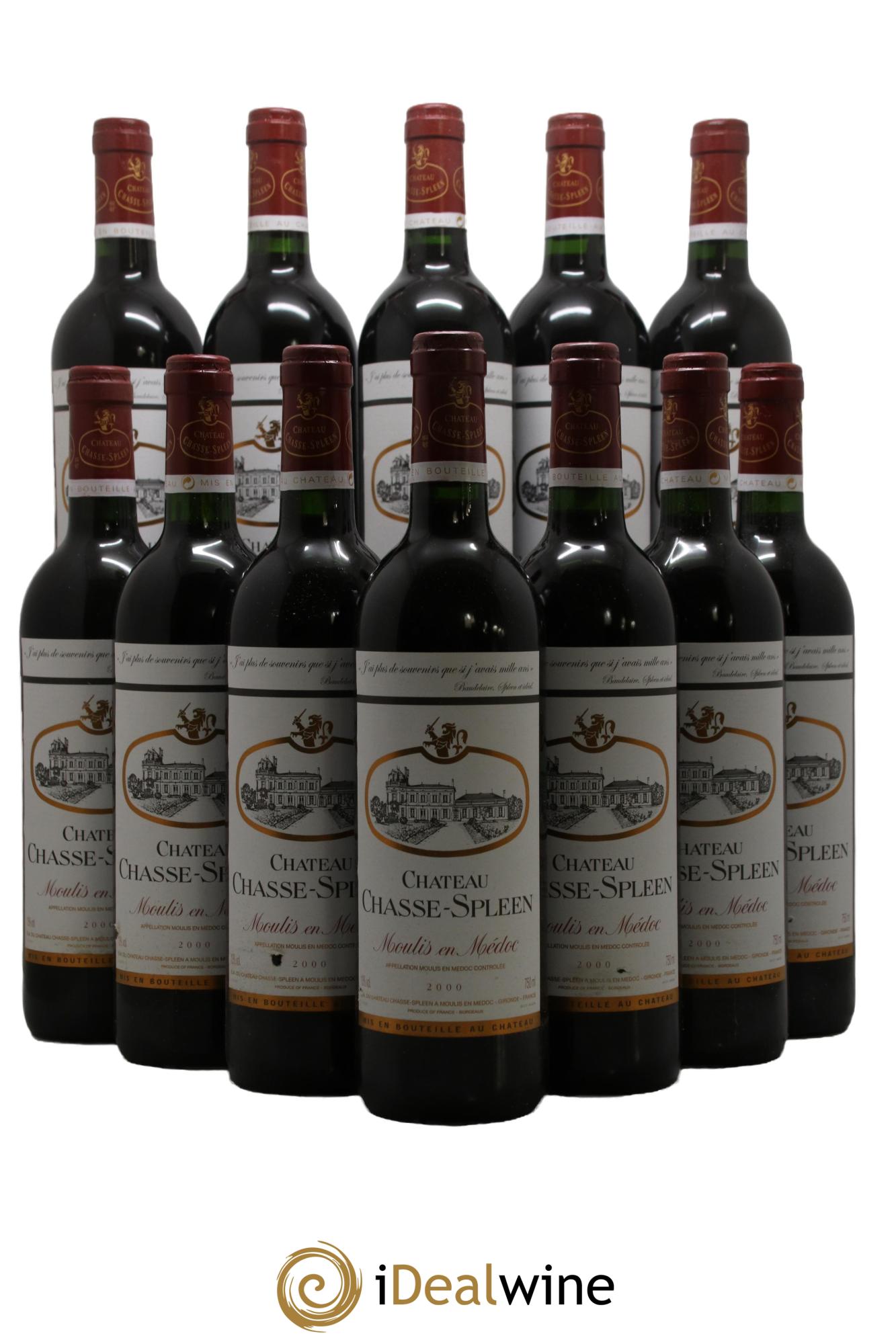 Château Chasse Spleen 2000 - Lotto di 12 bottiglie - 0