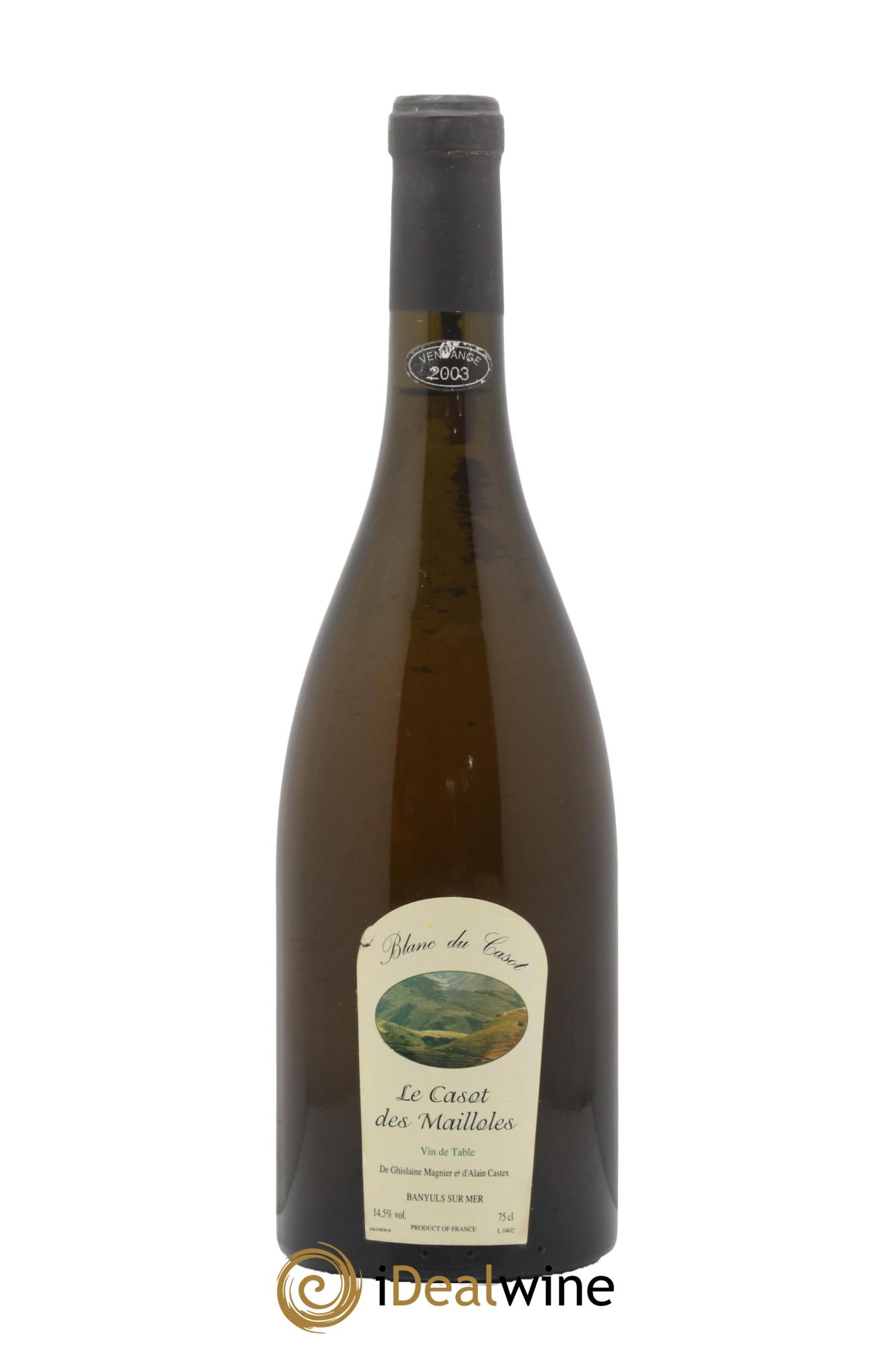 Vin de France Blanc du Casot Le Casot des Mailloles 2003 - Lot de 1 bouteille - 0
