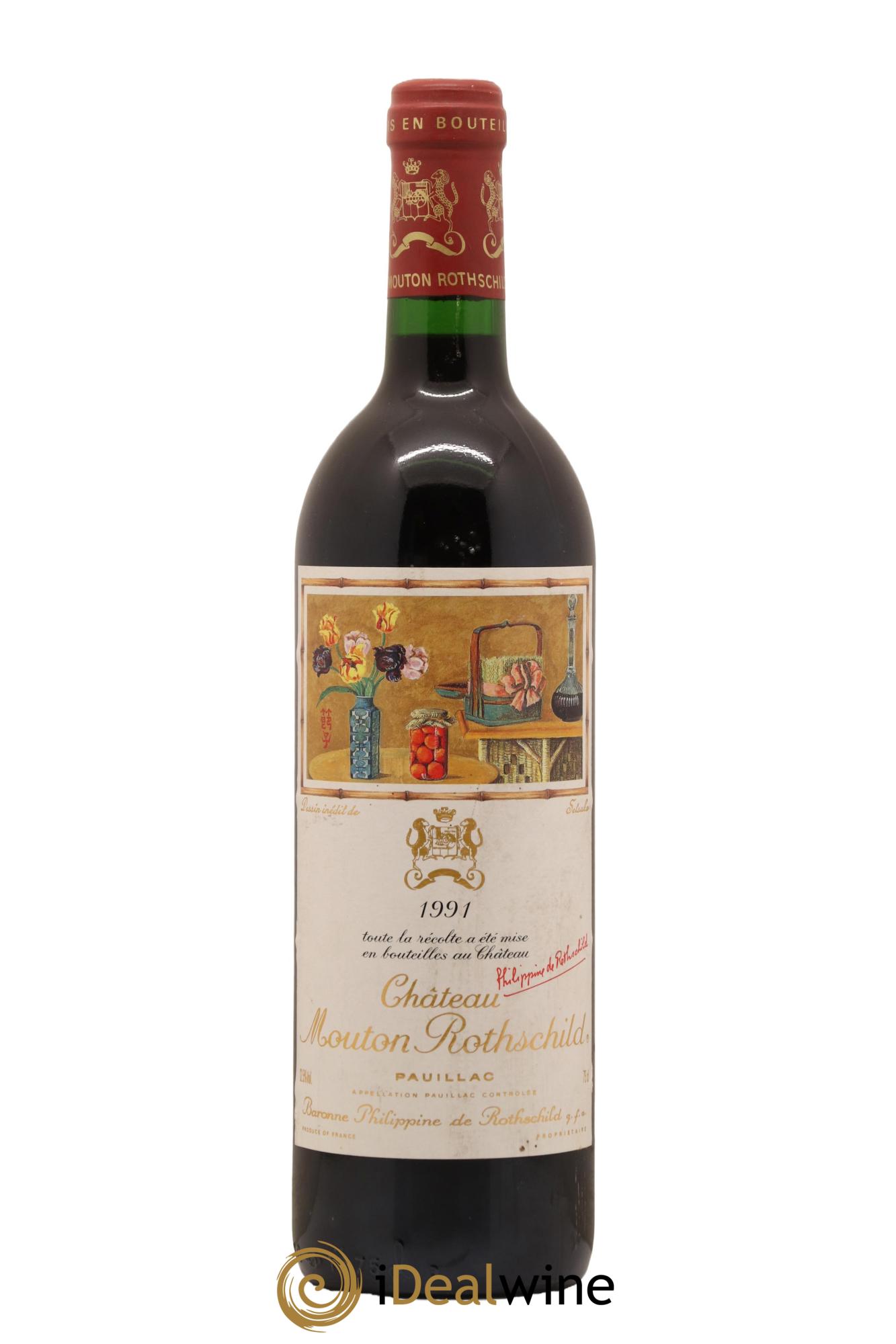 Château Mouton Rothschild 1er Grand Cru Classé 1991 - Lot de 1 bouteille - 0