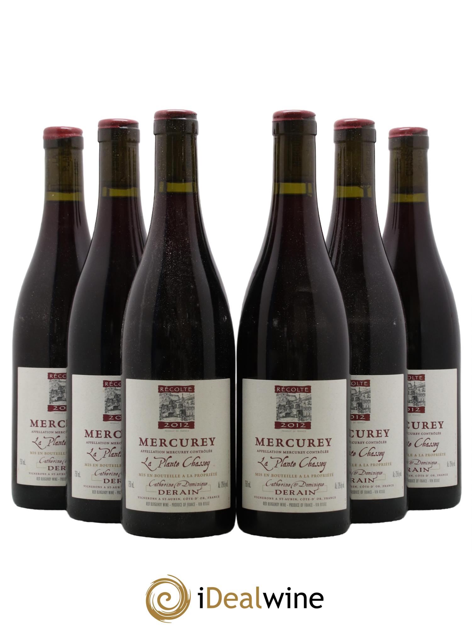 Mercurey La Plante Chassey Catherine et Dominique Derain 2012 - Lot de 6 bouteilles - 0