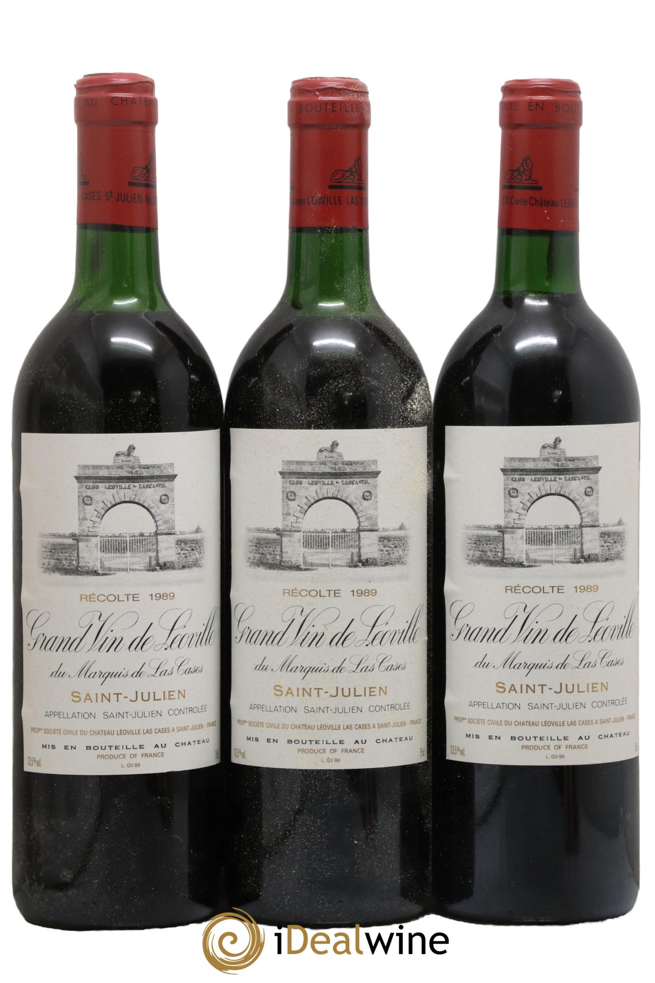 Château Léoville Las Cases 2ème Grand Cru Classé 1989 - Posten von 3 Flaschen - 0