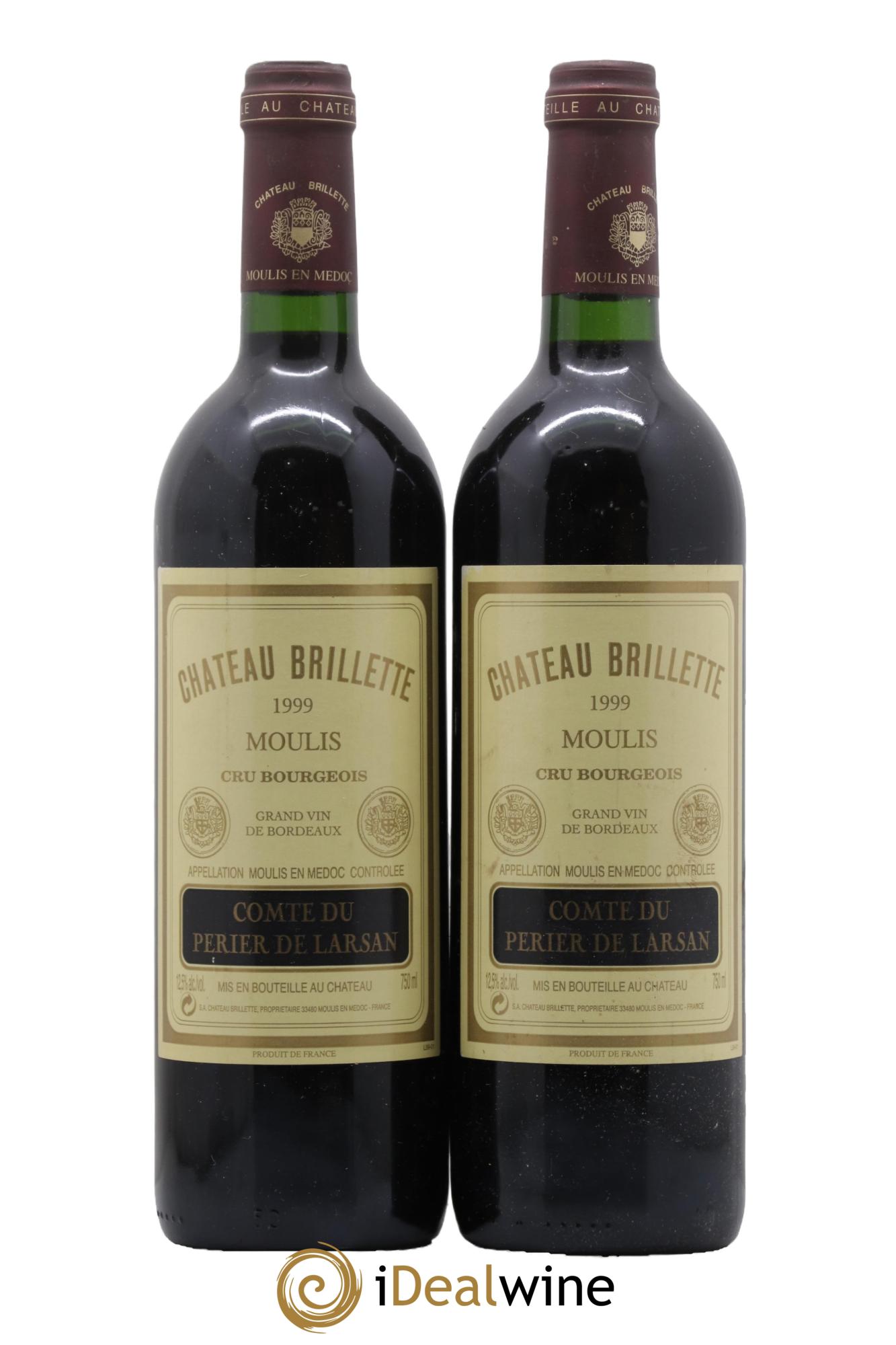 Château Brillette Cru Bourgeois 1999 - Lot de 2 bouteilles - 0