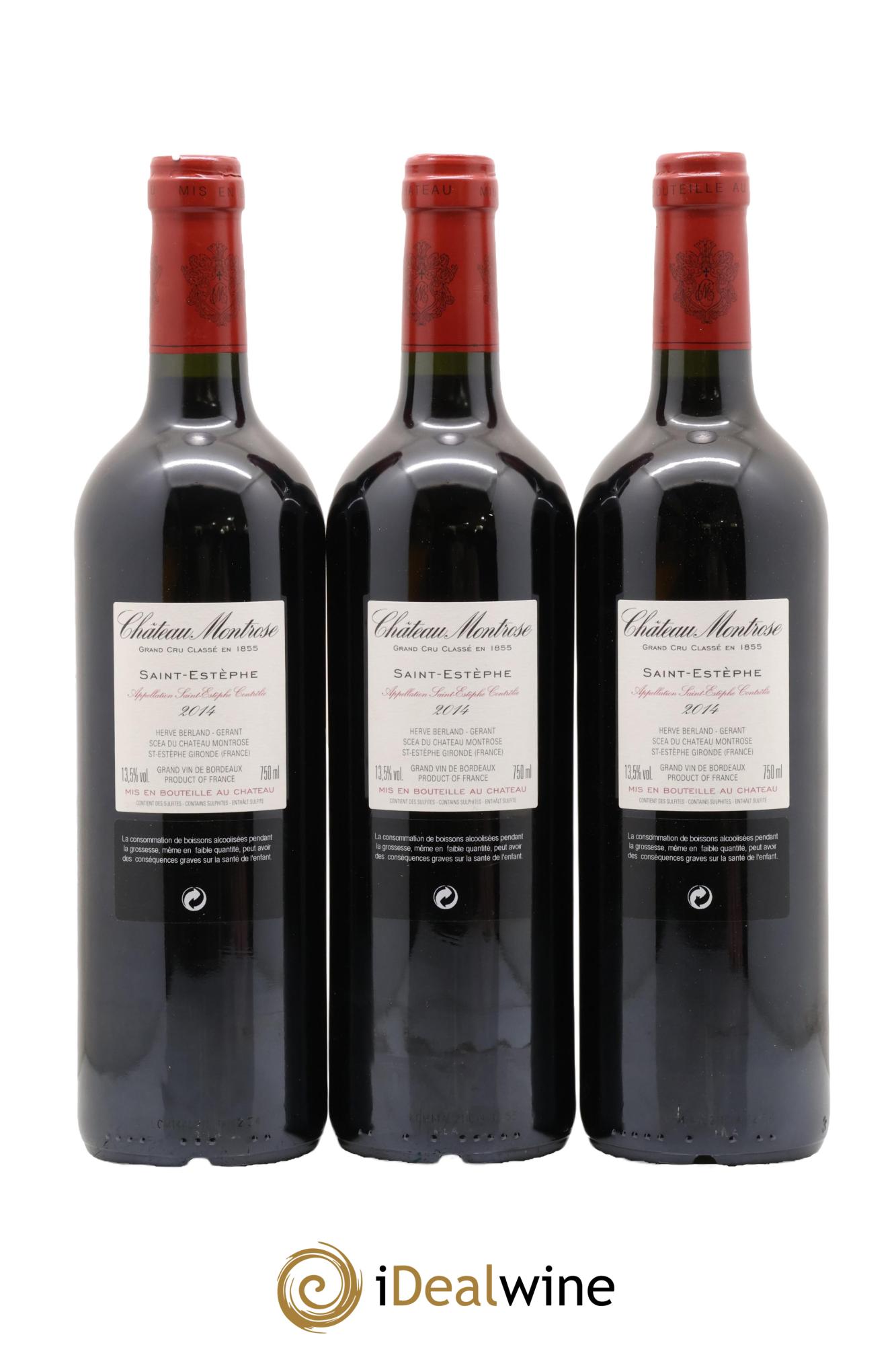 Château Montrose 2ème Grand Cru Classé 2014 - Lot de 3 bouteilles - 1