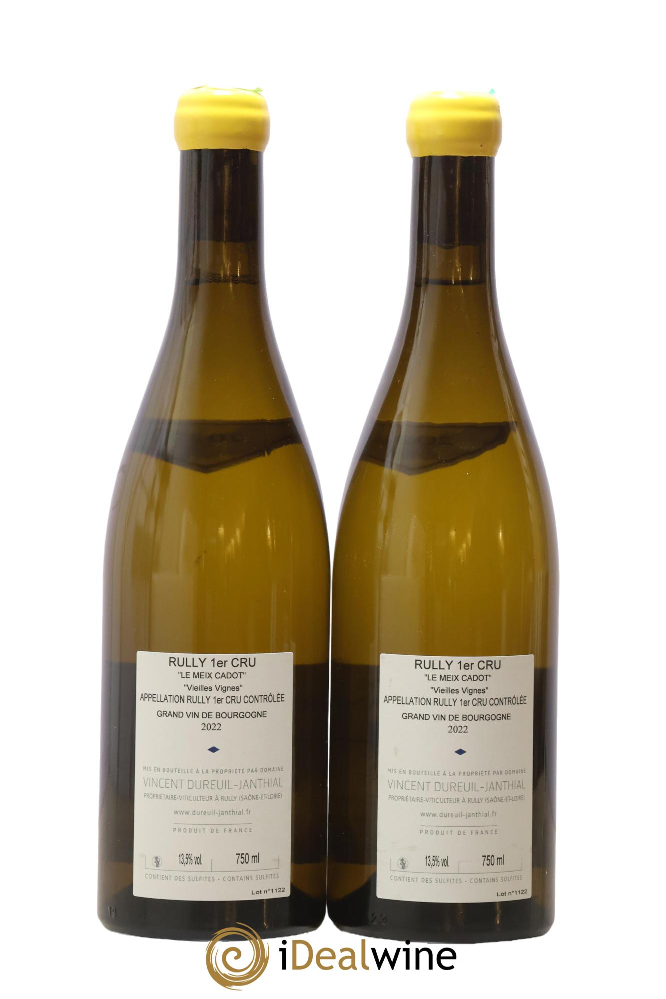 Rully 1er Cru Le Meix Cadot Vieilles Vignes Vincent Dureuil-Janthial 2022 - Posten von 2 Flaschen - 1