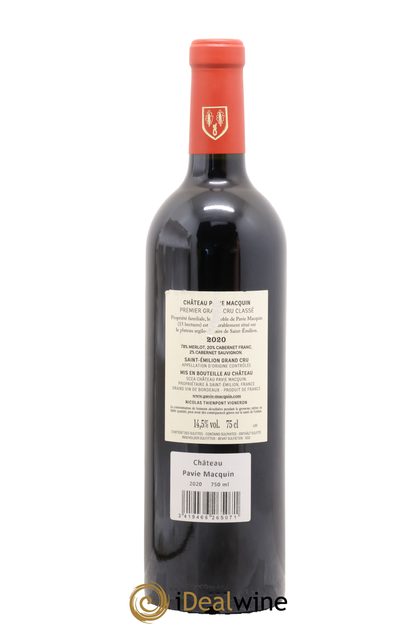Château Pavie Macquin 1er Grand Cru Classé B 2020 - Lotto di 1 bottiglia - 1