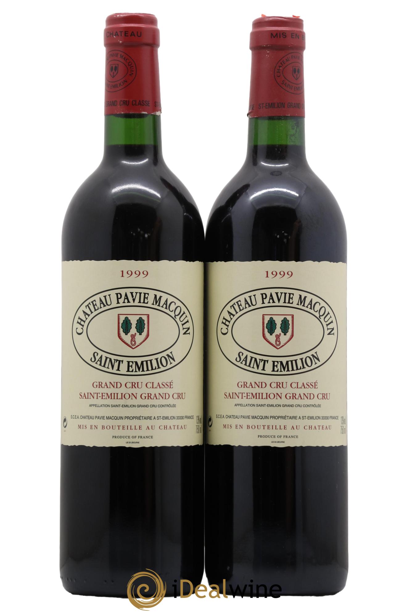 Château Pavie Macquin 1er Grand Cru Classé B 1999 - Lot de 2 bouteilles - 0