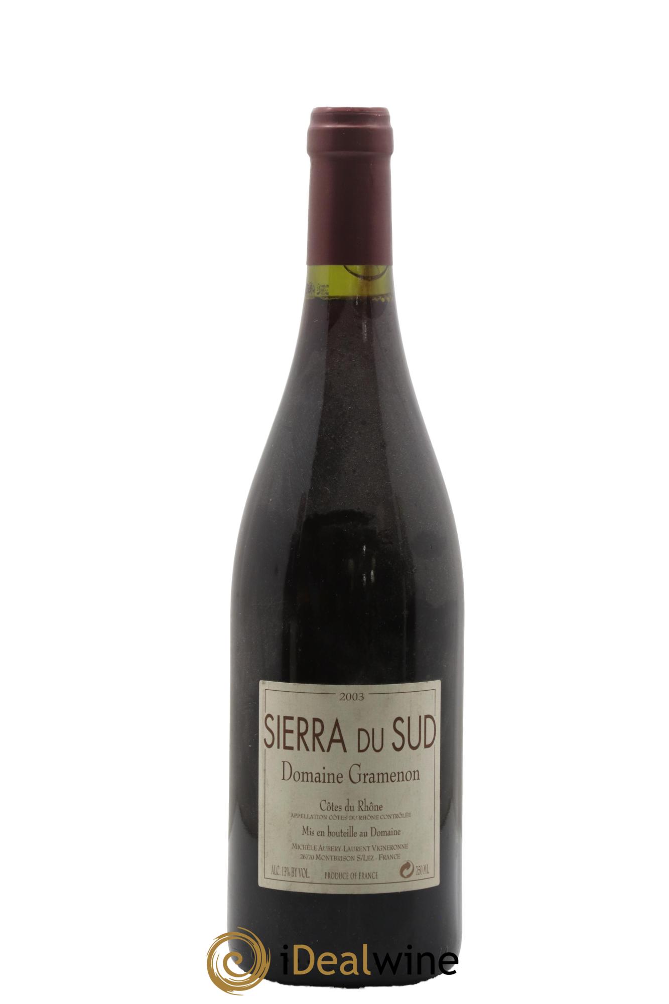 Côtes-du-Rhône Sierra du Sud Gramenon (Domaine) 2003 - Lot de 1 bouteille - 0