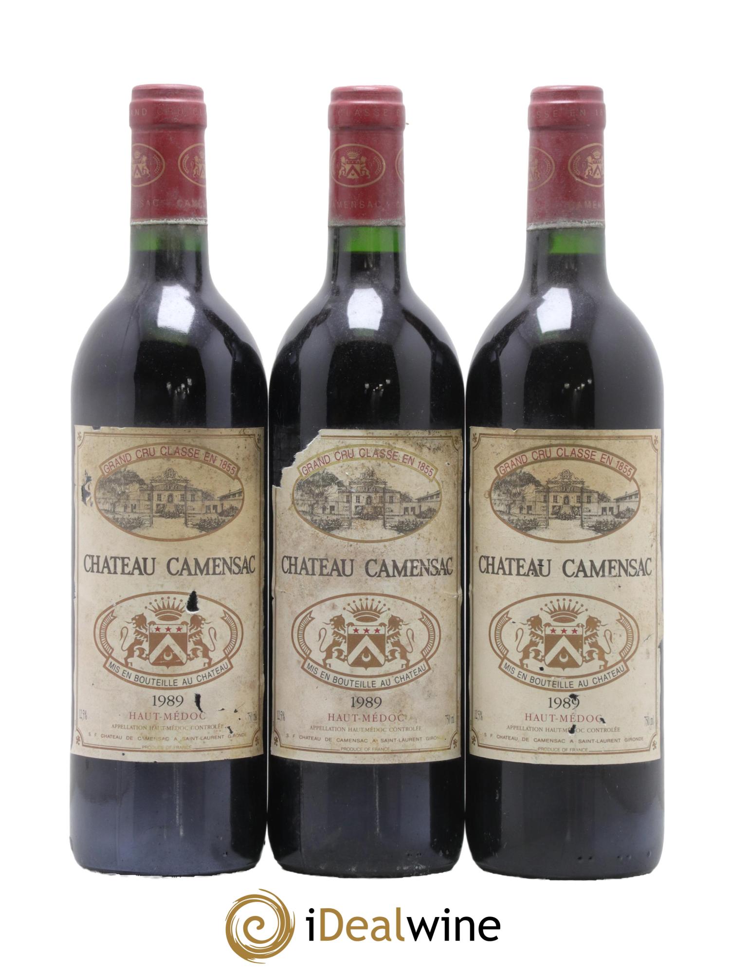 Château Camensac 5ème Grand Cru Classé 1989 - Lot de 3 bouteilles - 0