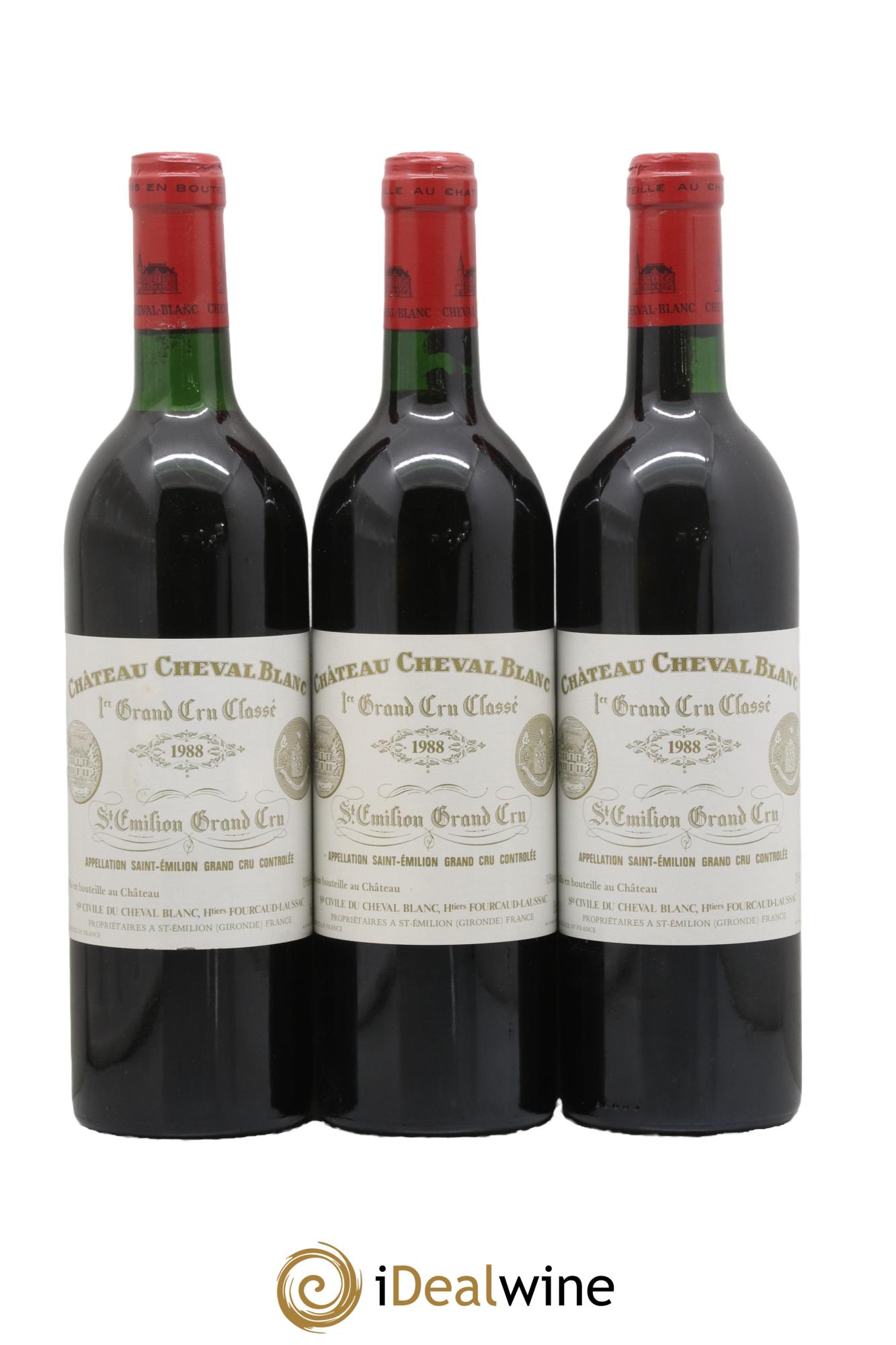 Château Cheval Blanc 1er Grand Cru Classé A 1988 - Lot de 3 bouteilles - 0