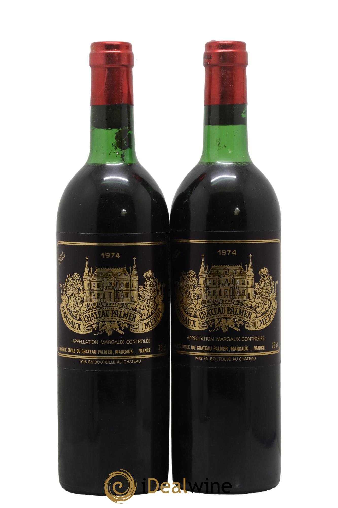 Château Palmer 3ème Grand Cru Classé 1974 - Lot de 2 bouteilles - 0