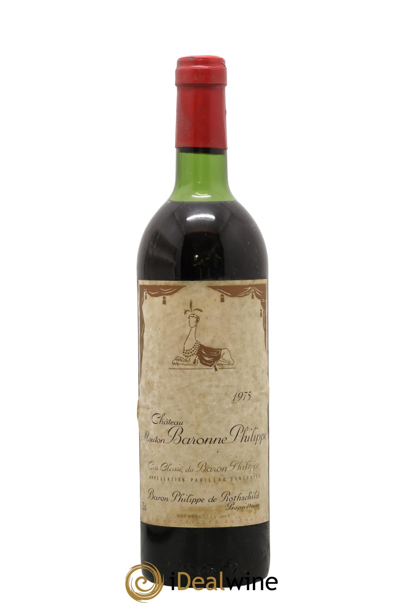 Château d' Armailhac - Mouton Baron(ne) Philippe 5ème Grand Cru Classé 1975 - Lot de 1 bouteille - 0