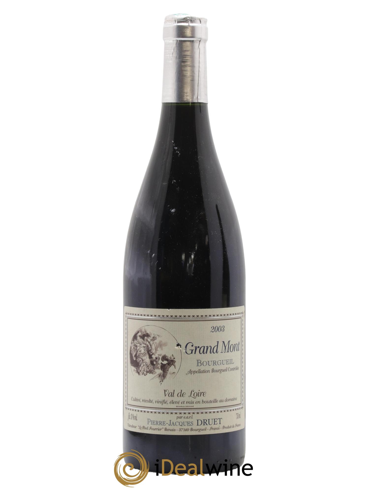 Bourgueil Grand Mont Pierre Jacques Druet 2003 - Lot de 1 bouteille - 0