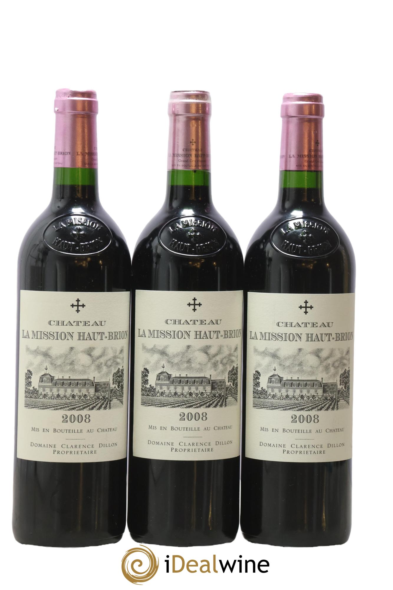 Château la Mission Haut-Brion Cru Classé de Graves 2008 - Lot de 3 bouteilles - 0