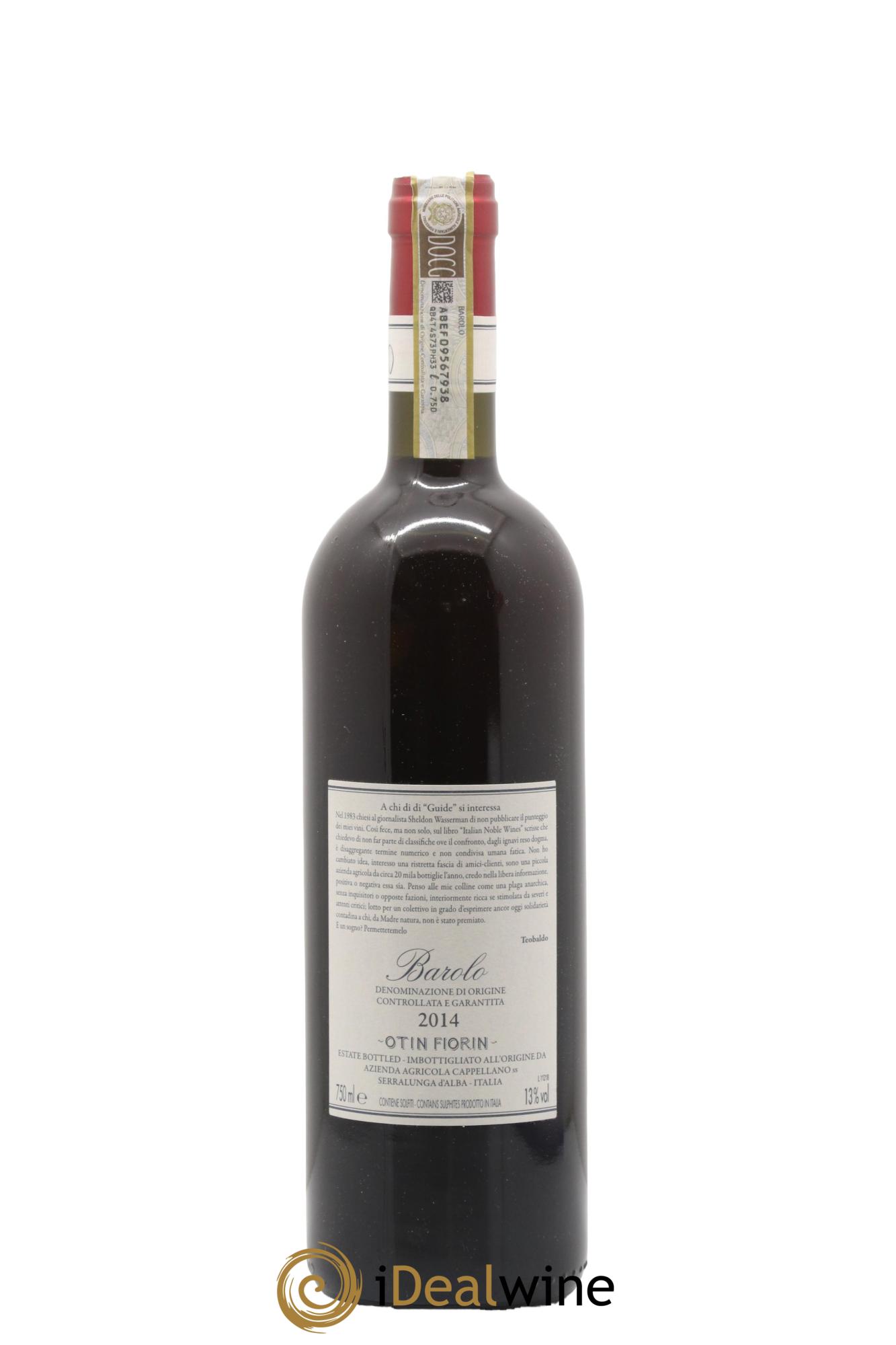 Barolo DOCG Pié Franco Cappellano 2014 - Lot de 1 bouteille - 1