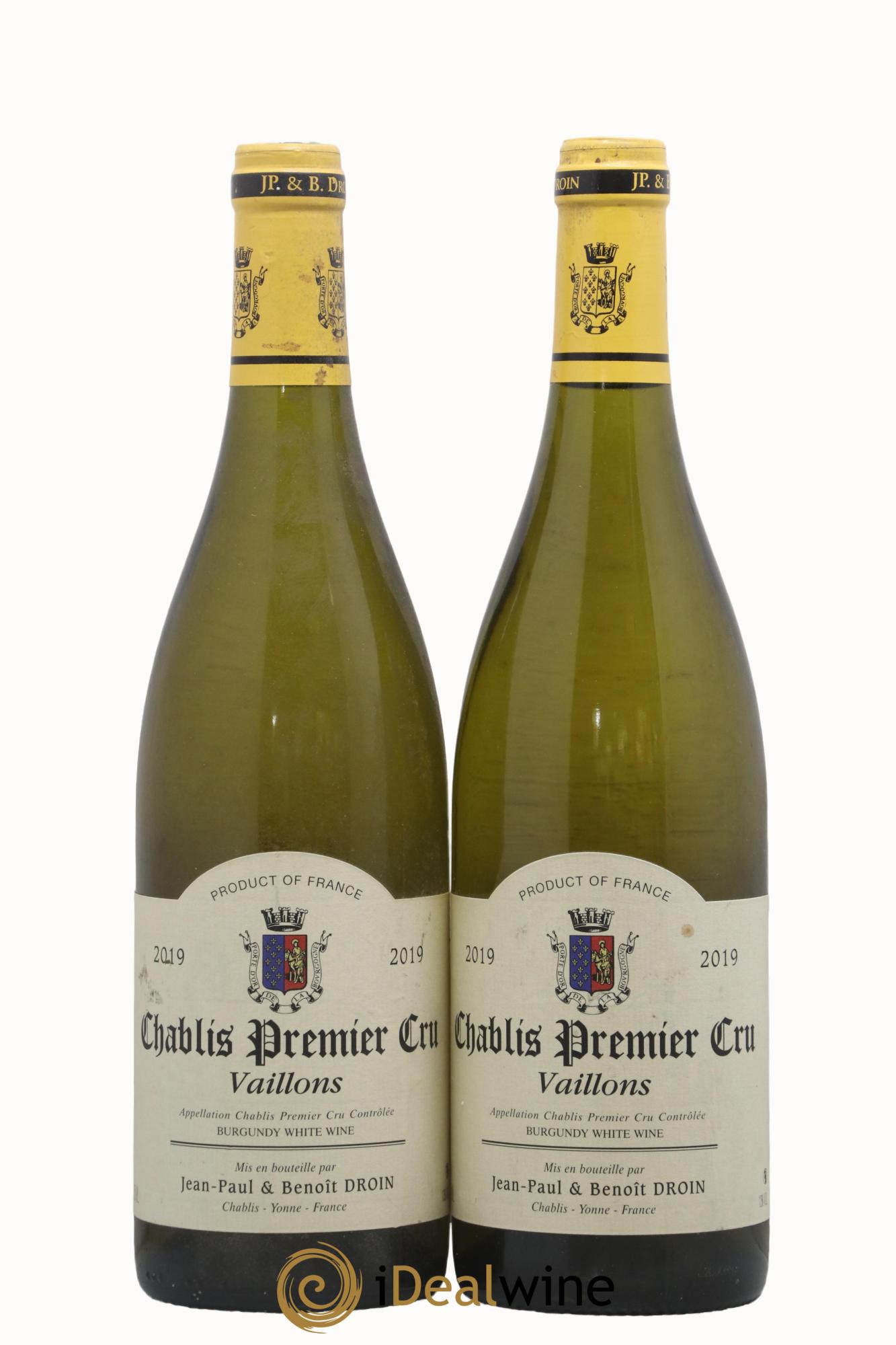 Chablis 1er Cru Vaillons Jean-Paul & Benoît Droin (Domaine) 2019 - Lot de 2 bouteilles - 0