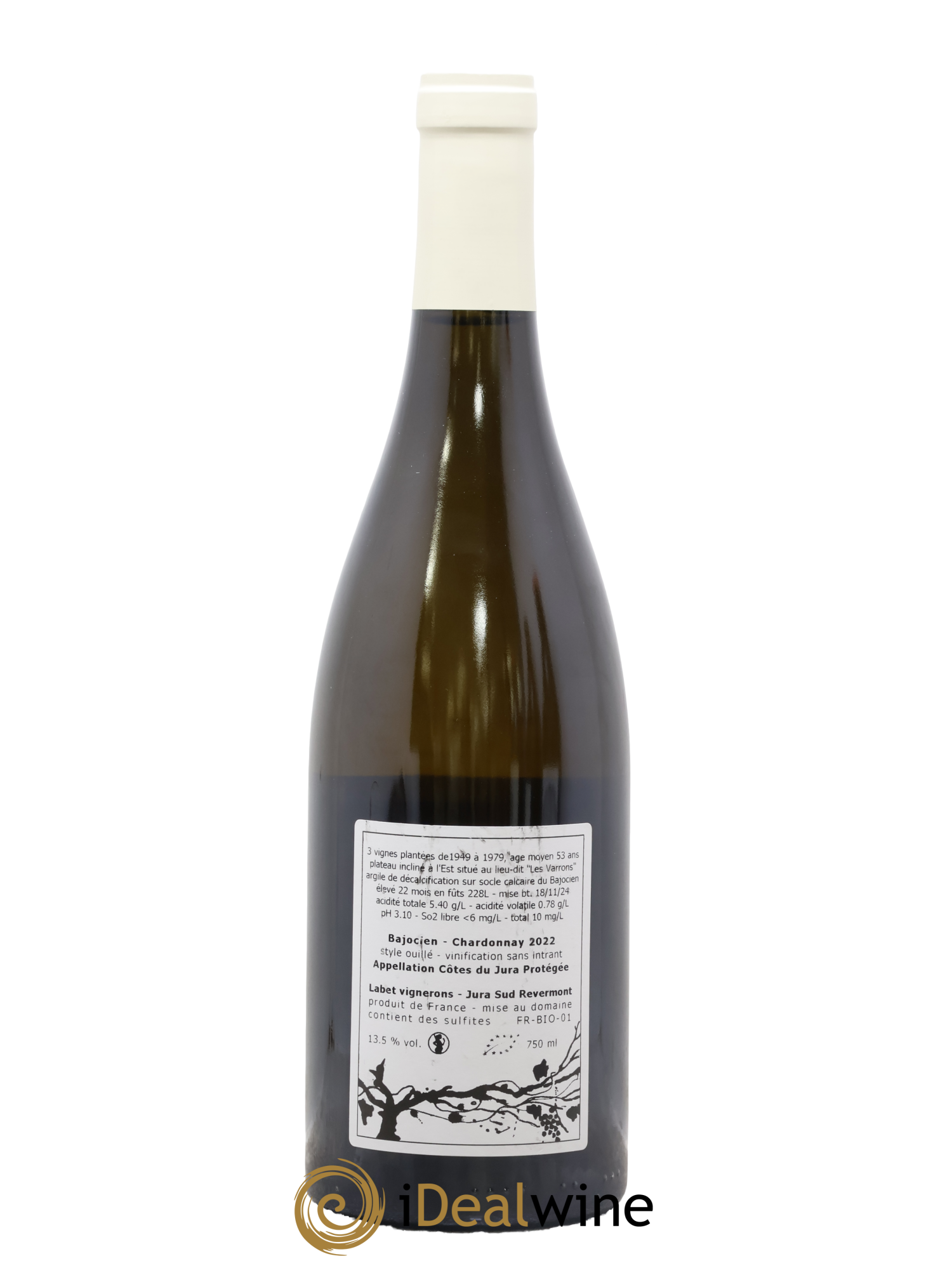 Côtes du Jura Chardonnay Bajocien Romain - Julien - Charline Labet 2022 - Lot de 1 bouteille - 1