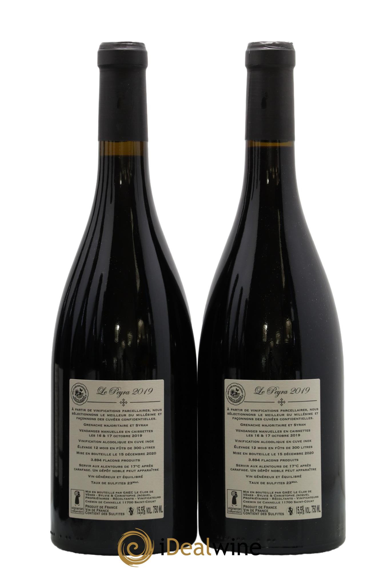 Vin de France Cuvée Le Peyra Domaine Clos de Vènes 2019 - Lot of 2 bottles - 1