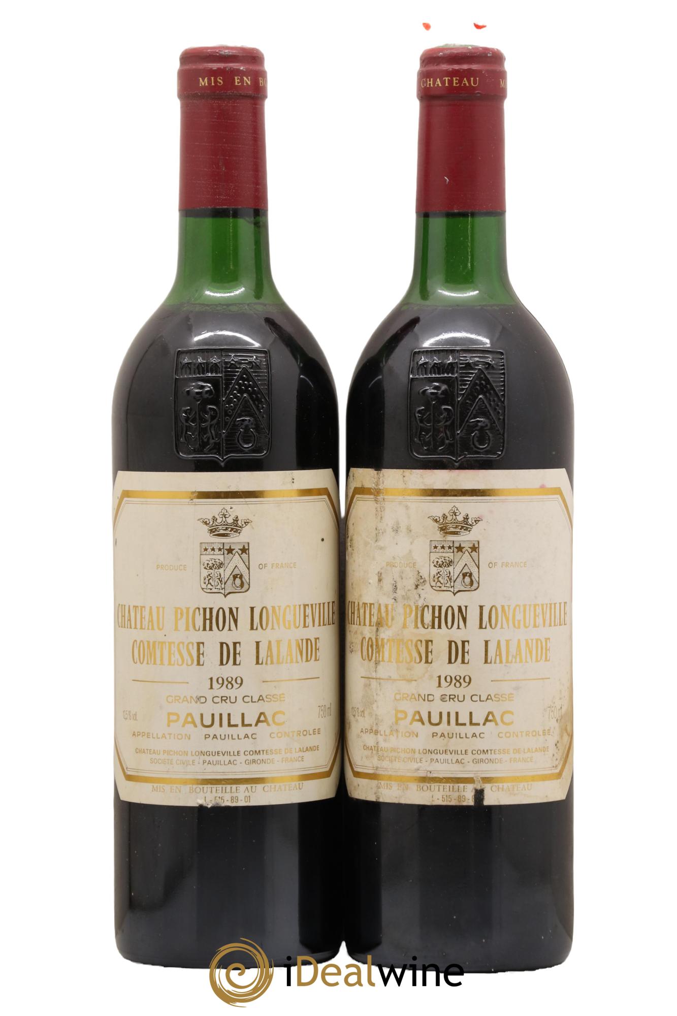 Château Pichon Longueville Comtesse de Lalande 2ème Grand Cru Classé 1989 - Lot de 2 bouteilles - 0